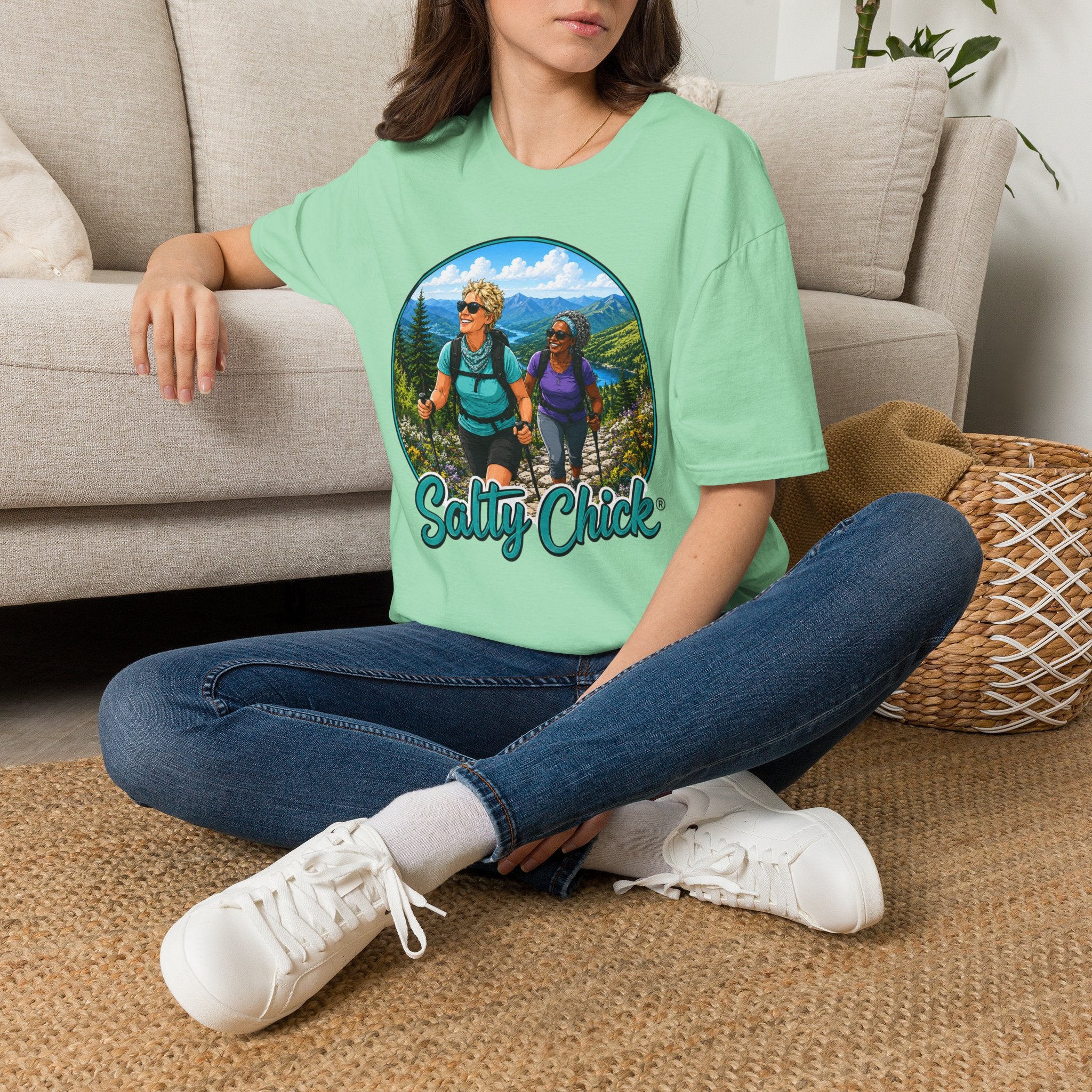 Salty Chick Summit Seeker Cotton Tee – Mountain Biking & Trails