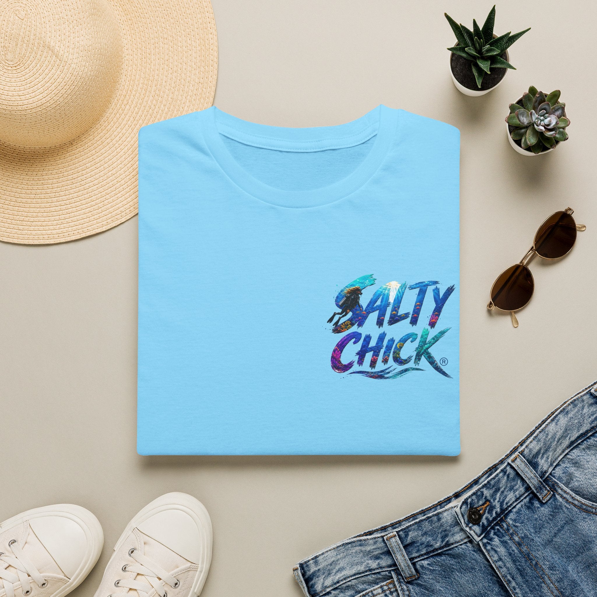 Salty Chick Diver Down Cotton Tee – Coastal Life
