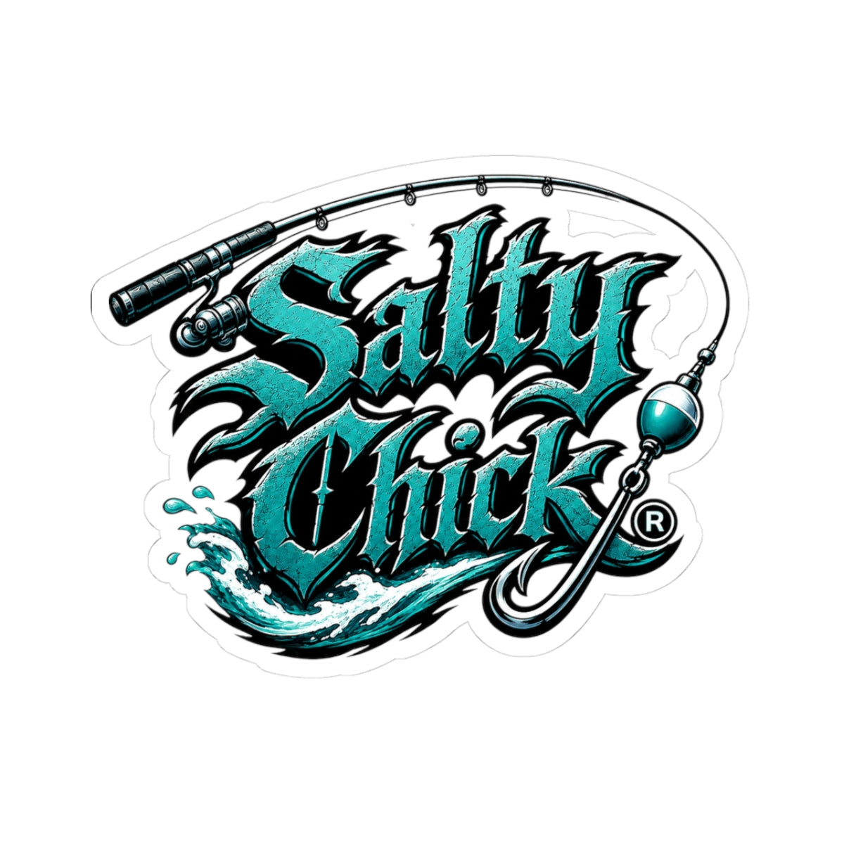 Salty Chick Fishing Logo Kiss-Cut Vinyl Sticker