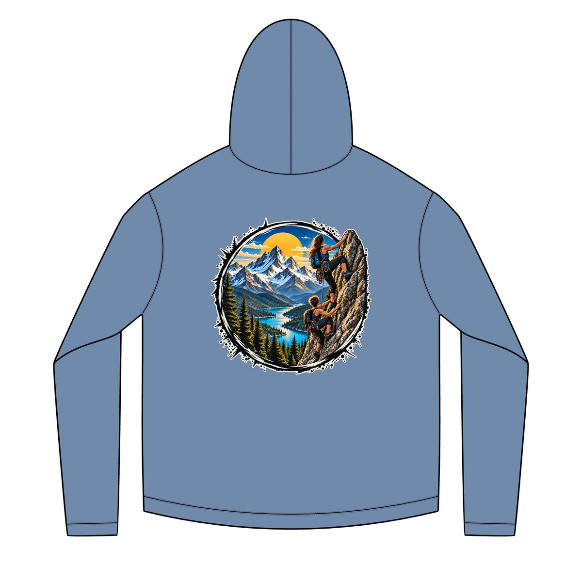 Solar Mountain Rock Climber Graphic Hoodie