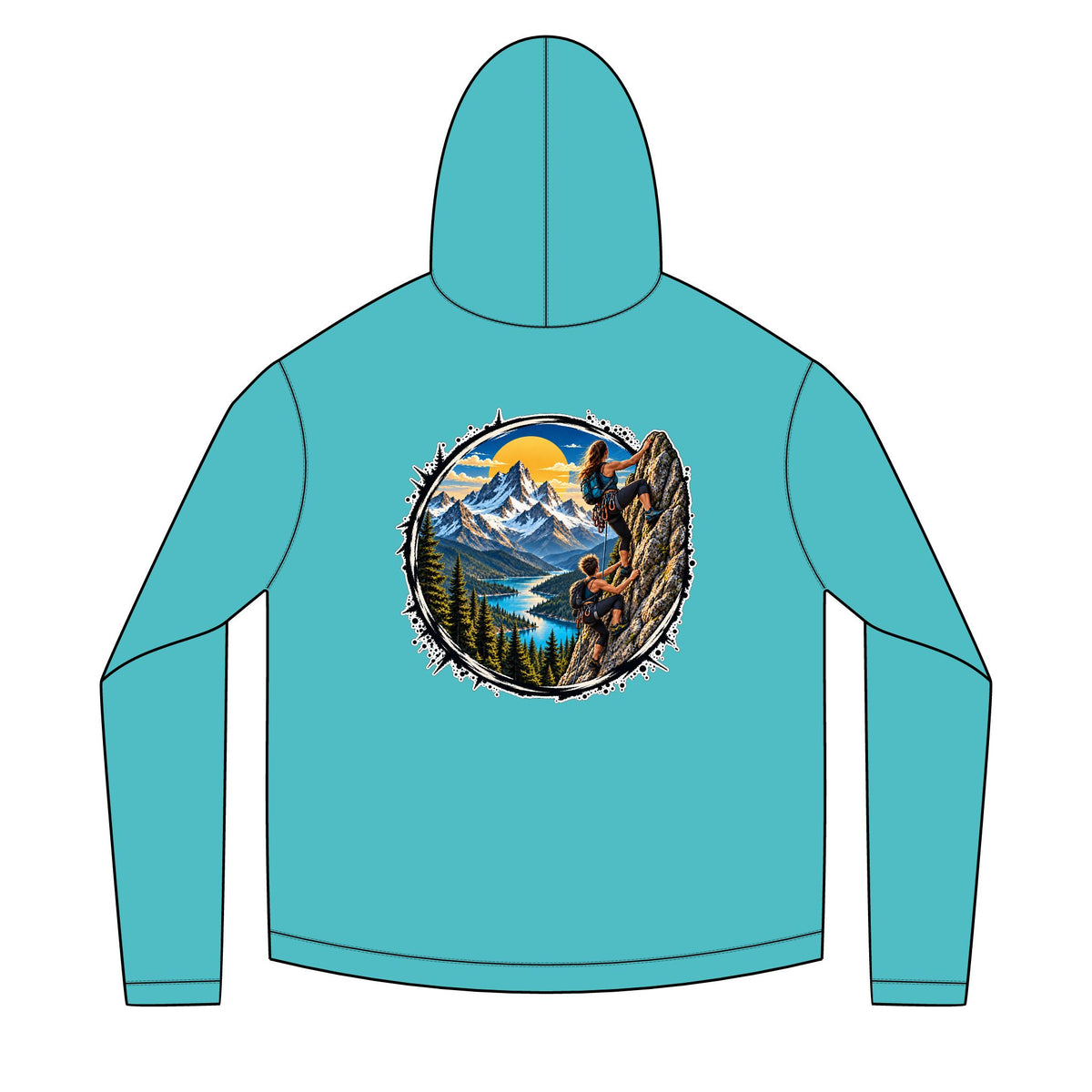 Solar Mountain Rock Climber Graphic Hoodie