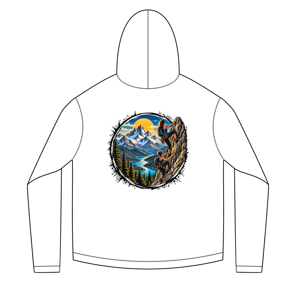 Solar Mountain Rock Climber Graphic Hoodie