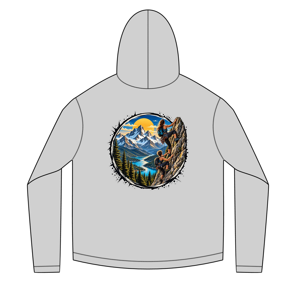 Solar Mountain Rock Climber Graphic Hoodie