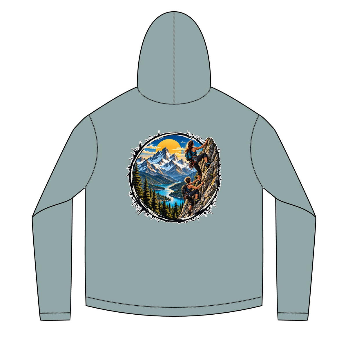 Solar Mountain Rock Climber Graphic Hoodie