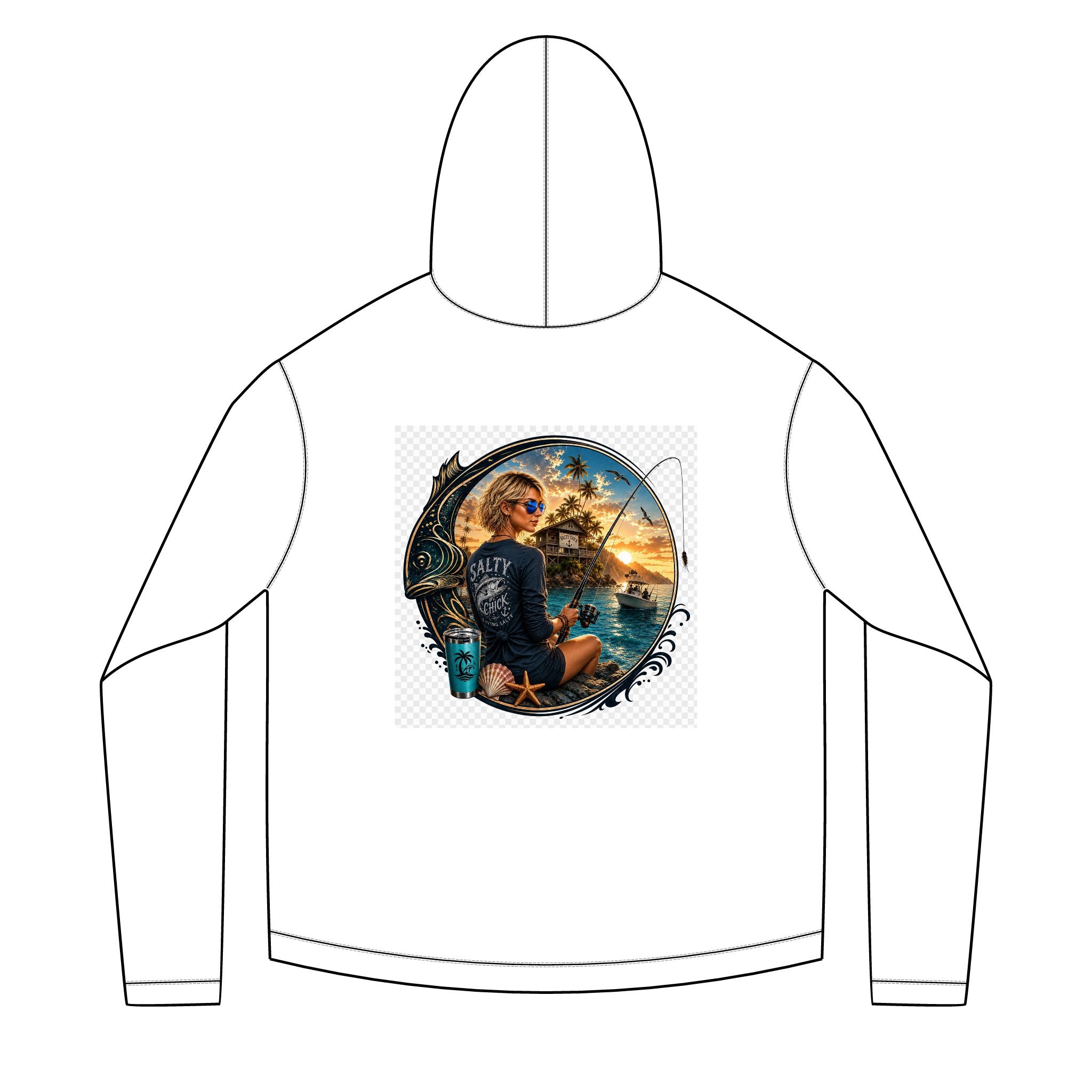 Salty Chick Blonde Angler Long Sleeve Solar Hoodie – Fishing