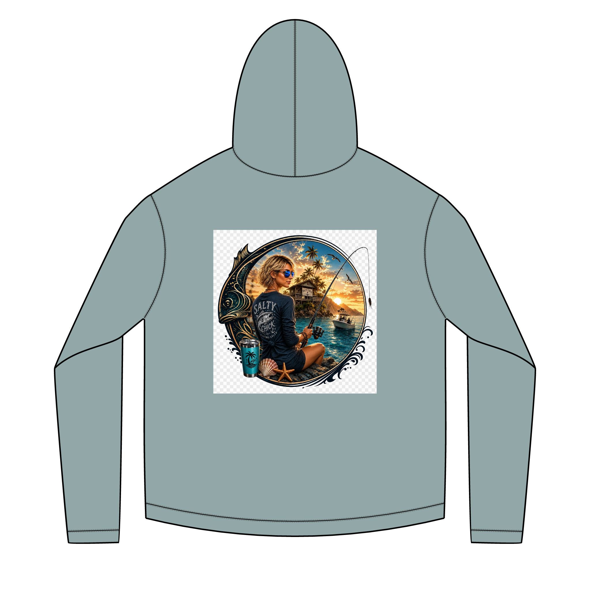 Salty Chick Blonde Angler Long Sleeve Solar Hoodie – Fishing