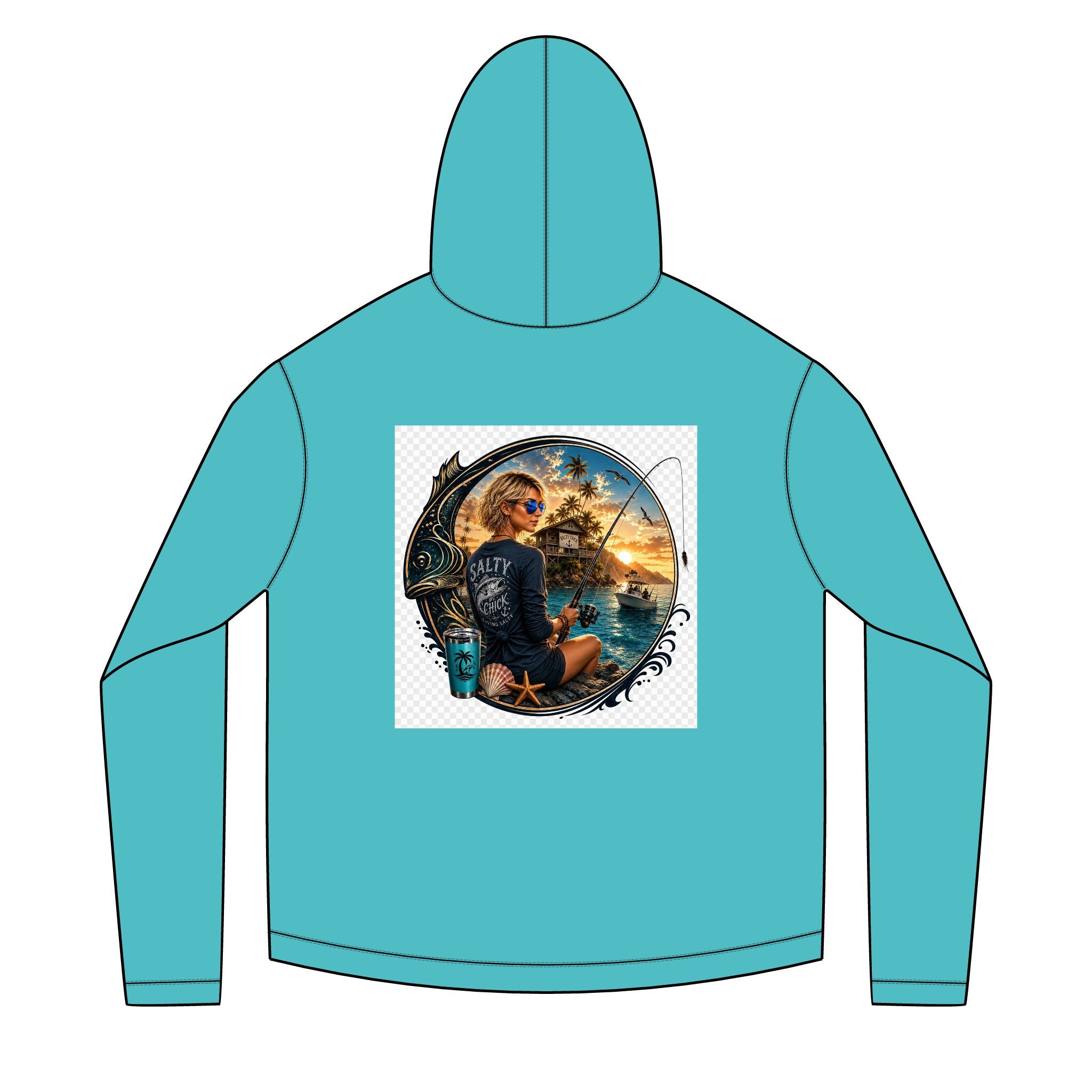 Salty Chick Blonde Angler Long Sleeve Solar Hoodie – Fishing