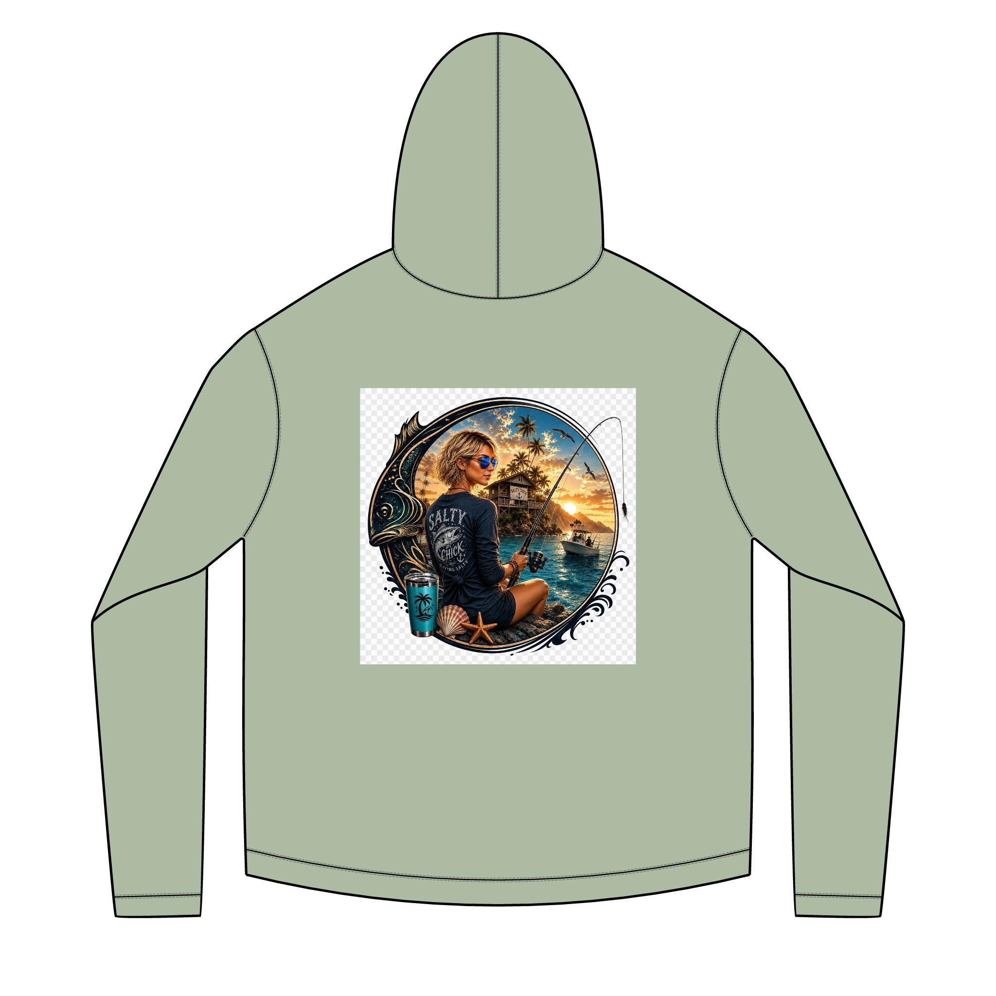 Salty Chick Blonde Angler Long Sleeve Solar Hoodie – Fishing