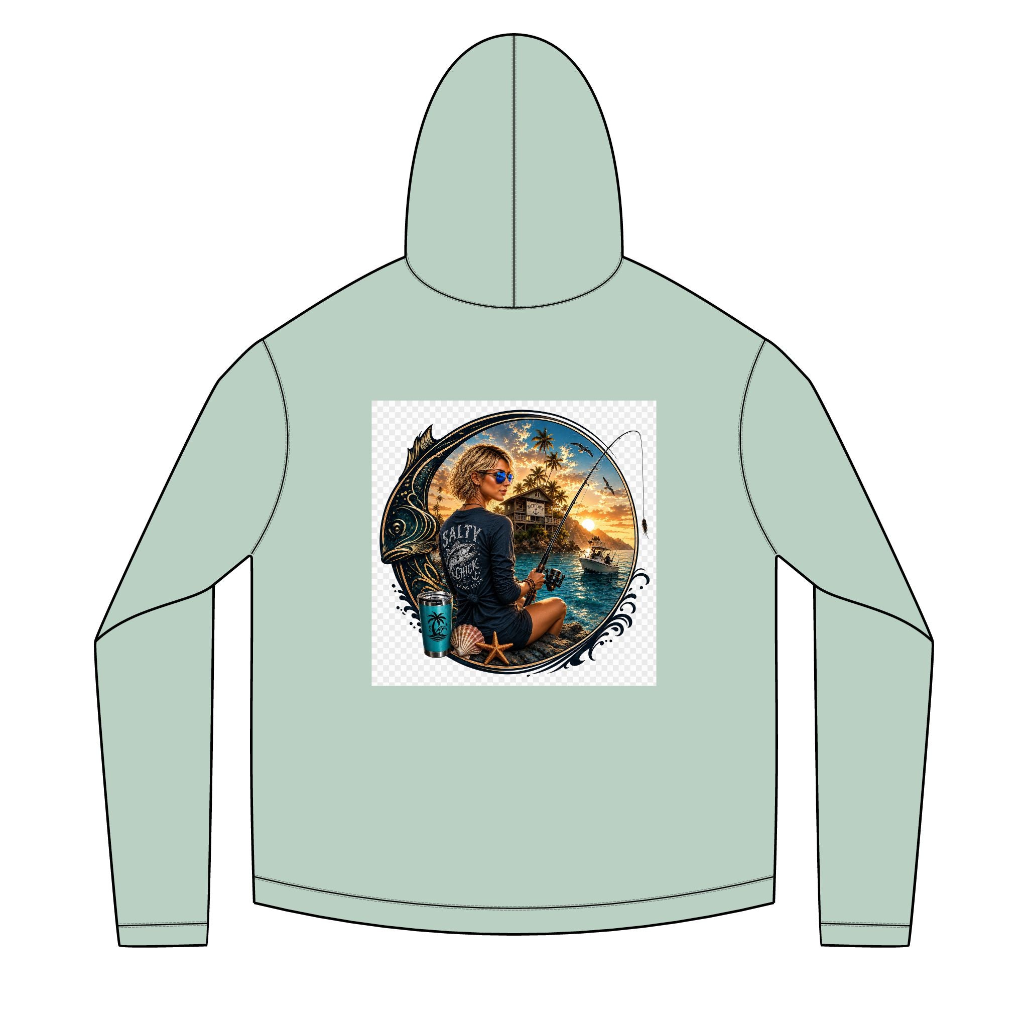 Salty Chick Blonde Angler Long Sleeve Solar Hoodie – Fishing