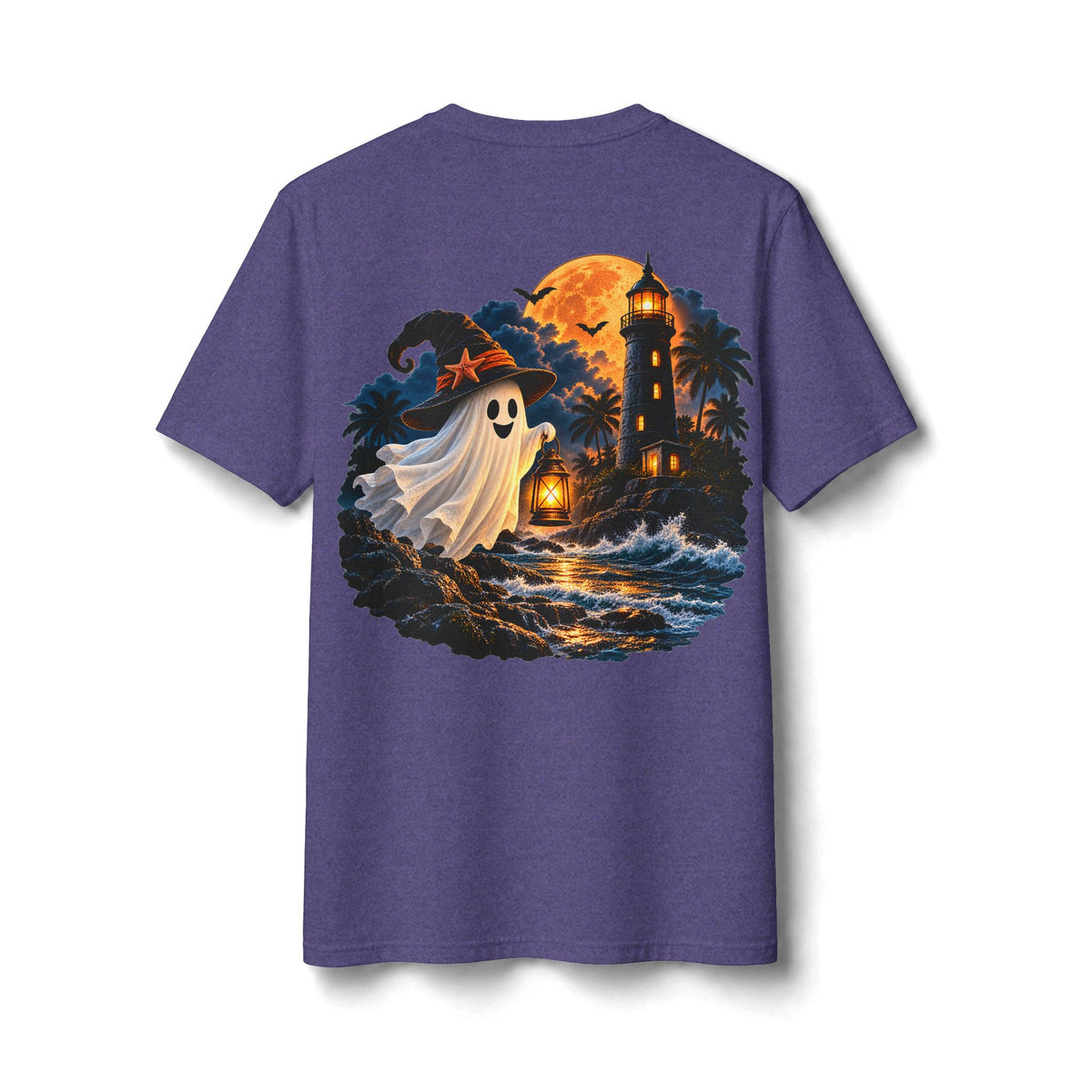 Moonlit Lighthouse Ghost Halloween Shirt
