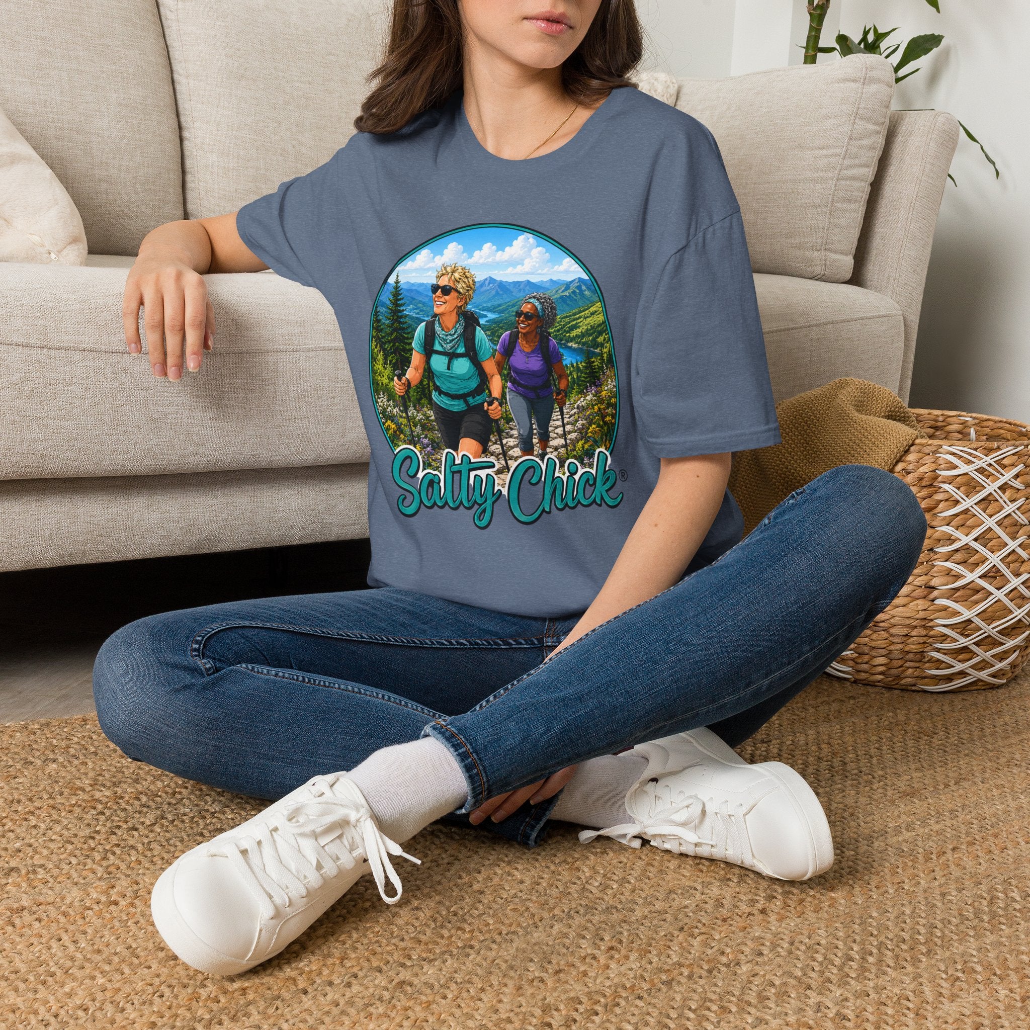 Salty Chick Summit Seeker Cotton Tee – Mountain Biking & Trails