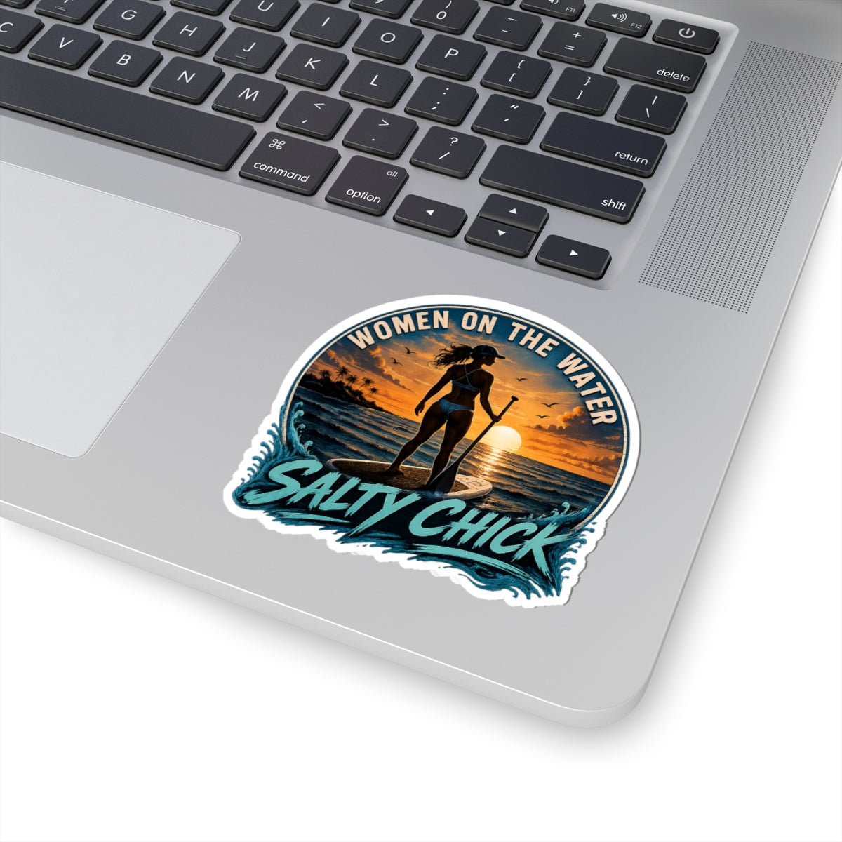 Salty Chick Paddle Boarder Kiss-Cut Vinyl Sticker