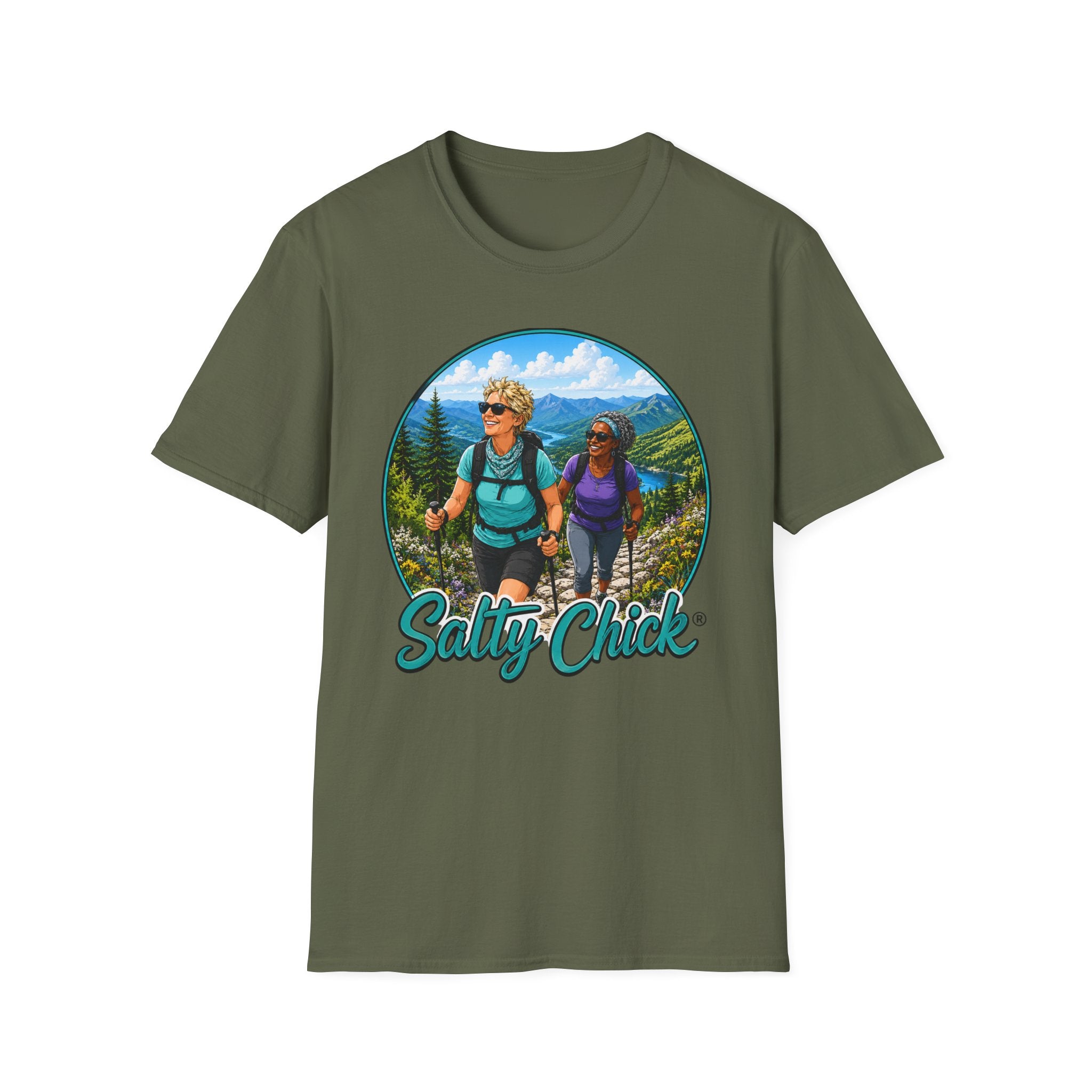 Salty Chick Summit Seeker Cotton Tee – Mountain Biking & Trails
