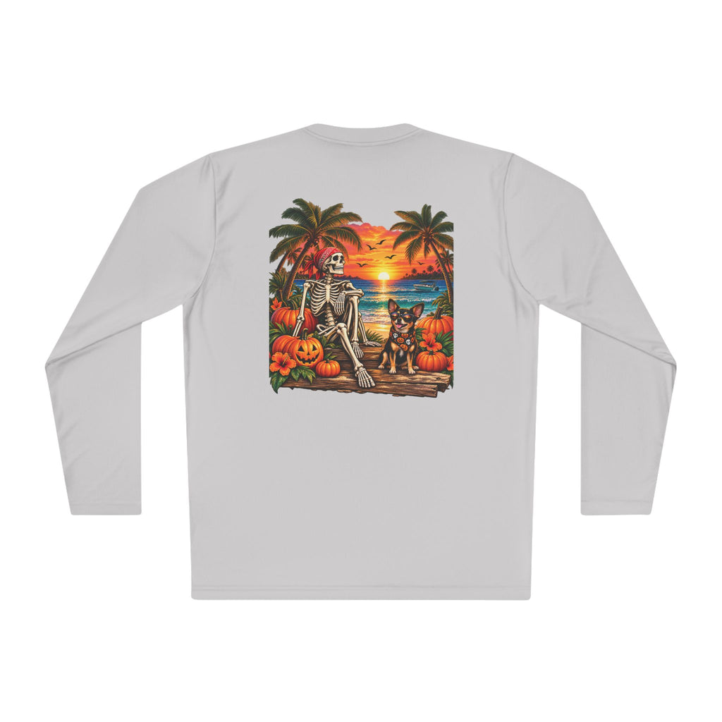 Spooky Shoreside Skeleton & Pup Long Sleeve Moisture Wicking Long Sleeve