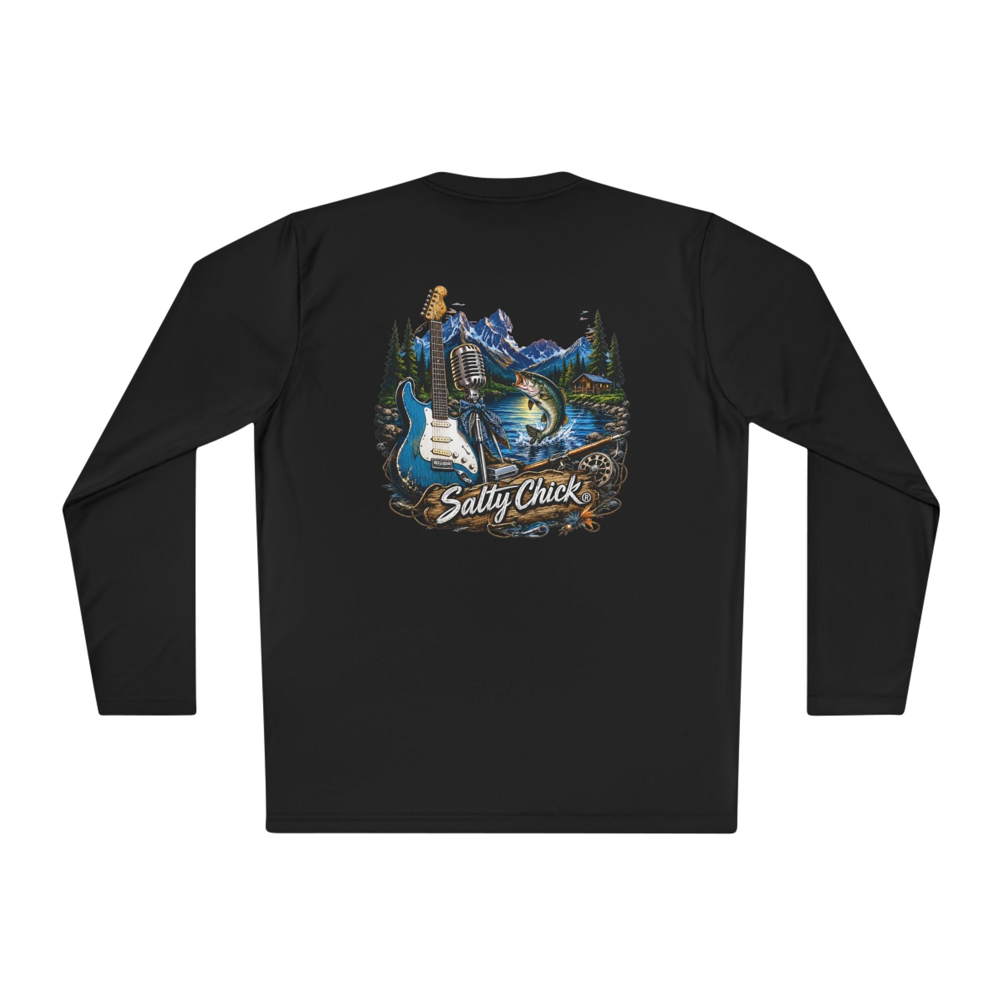 Salty Chick Guitar, Mic & Rod Long Sleeve – Fishing
