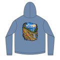 Mountain Sunrise Hoodie — Scenic Nature Backprint with 'Stay Wild' Chest Logo