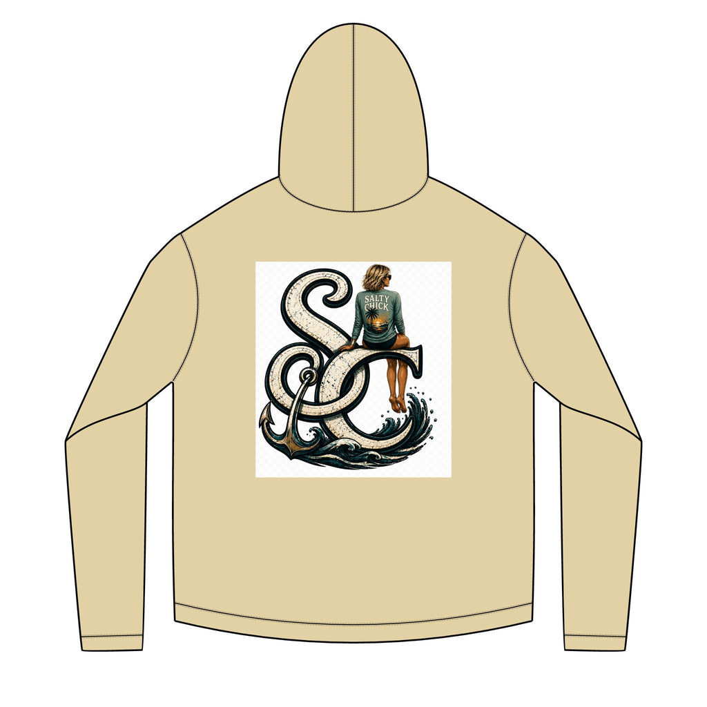 Salty Chick Blonde Logo Long Sleeve Solar Hoodie – Fishing