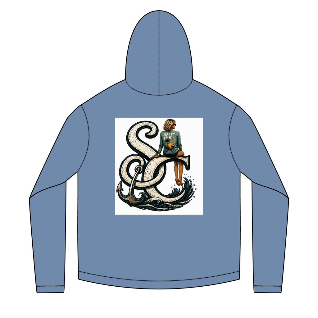 Salty Chick Blonde Logo Long Sleeve Solar Hoodie – Fishing