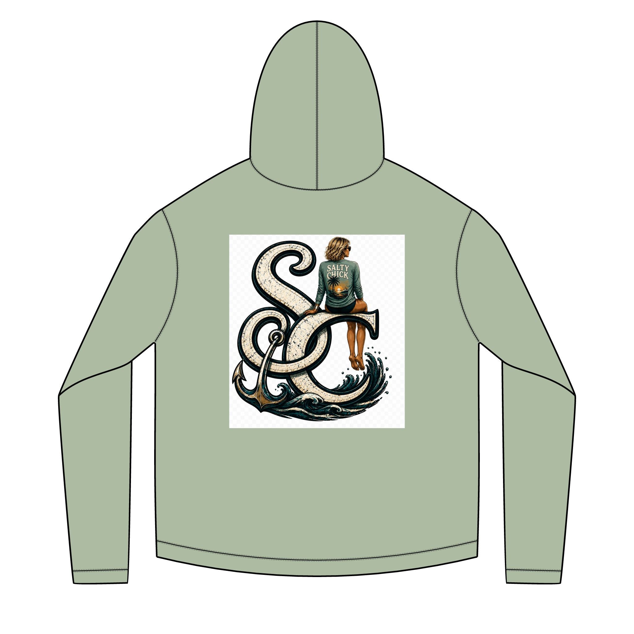 Salty Chick Main Logo Long Sleeve Solar Hoodie