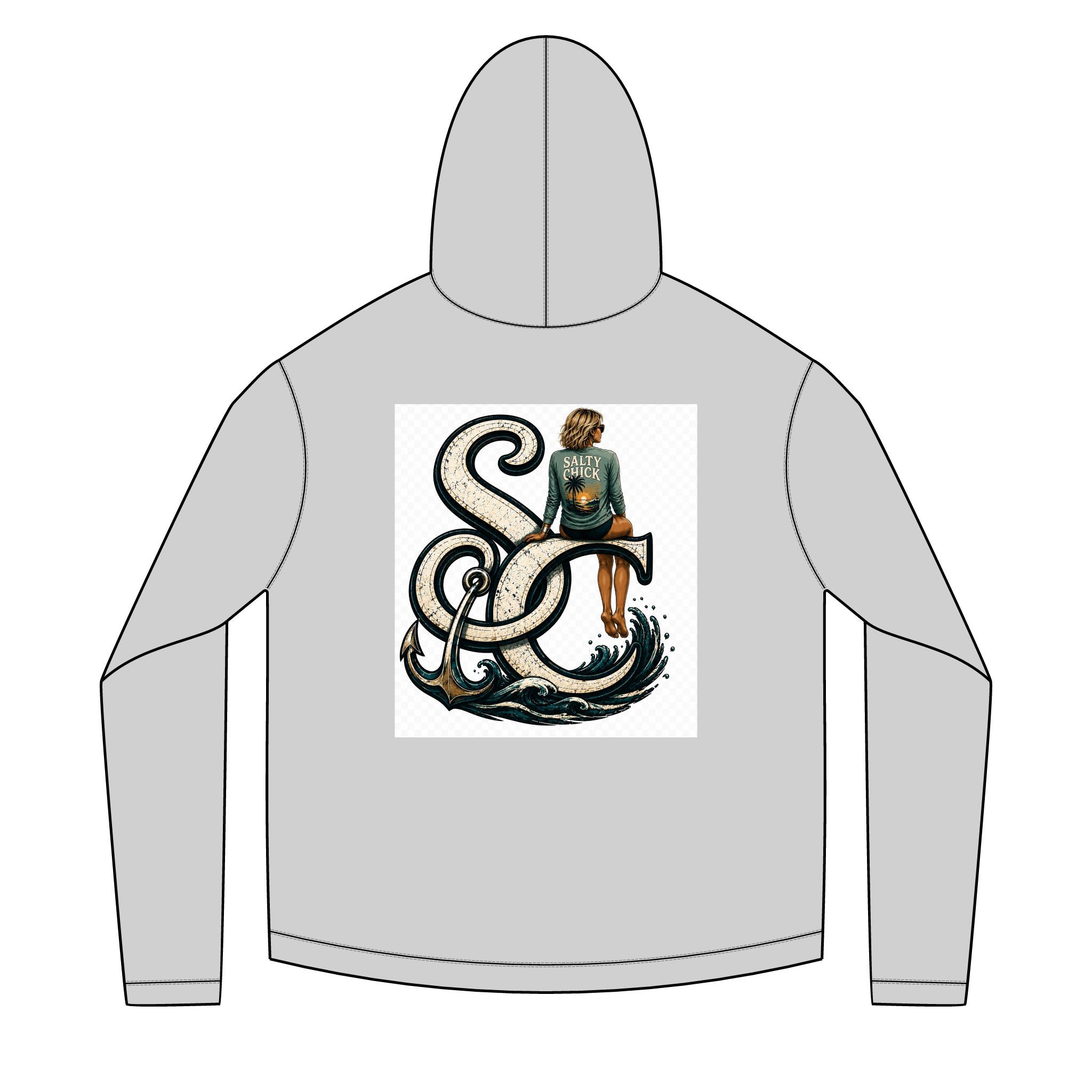 Salty Chick Main Logo Long Sleeve Solar Hoodie