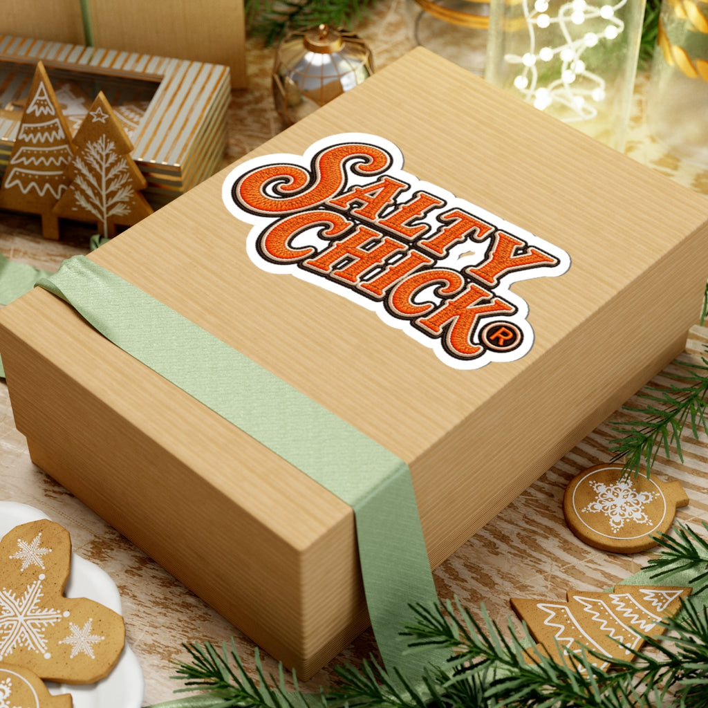 Salty Chick Orange Lettering Kiss-Cut Vinyl Sticker