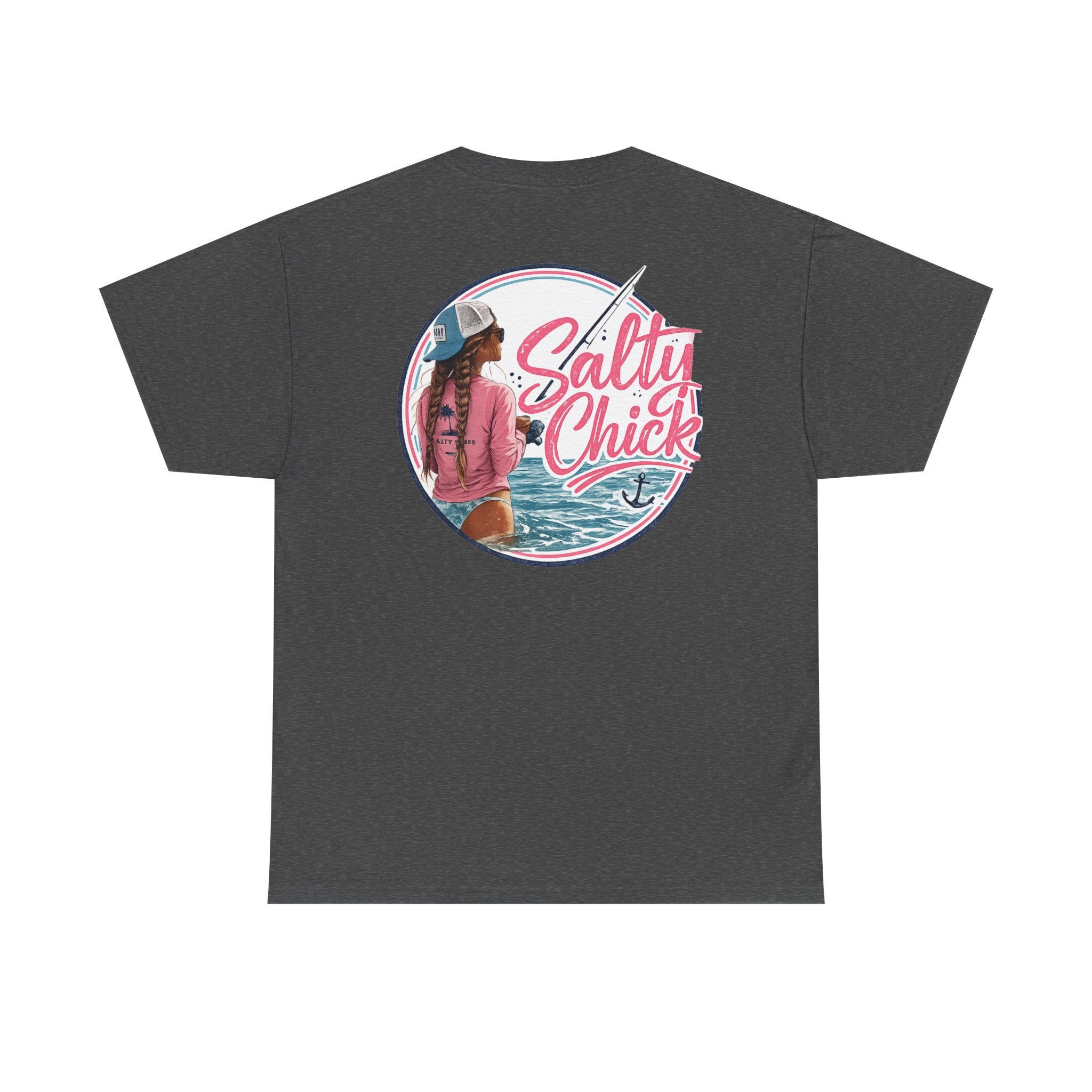Salty Chick Hooked & Happy Heavy Cotton Tee – Fishing