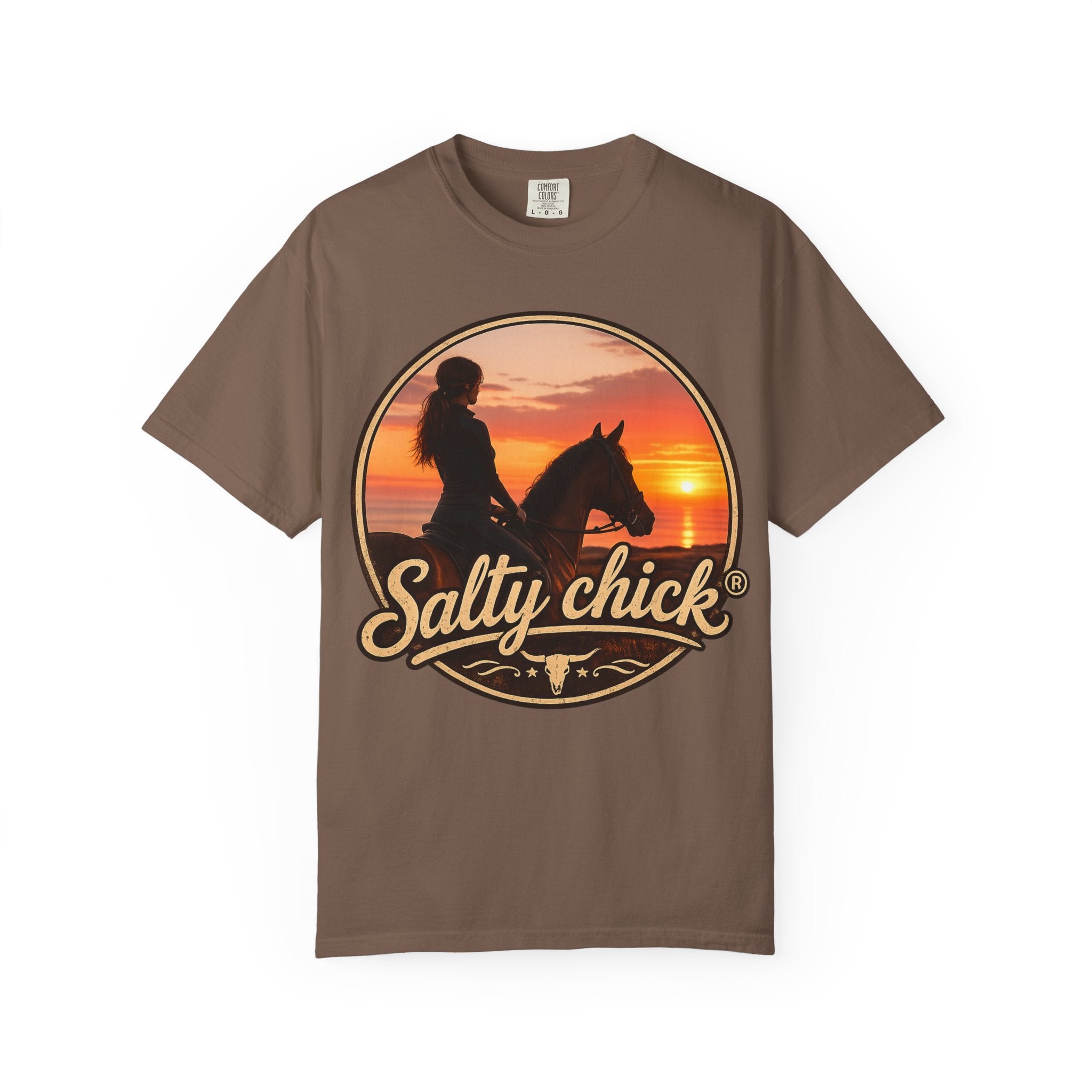 Salty Chick Sunset Ride Garment-Dyed Cotton Tee – Coastal Life