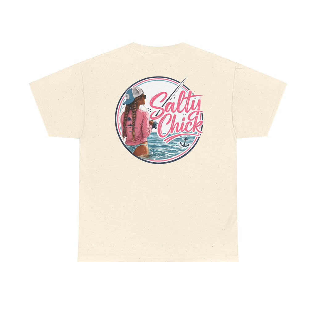 Salty Chick Hooked & Happy Heavy Cotton Tee – Fishing