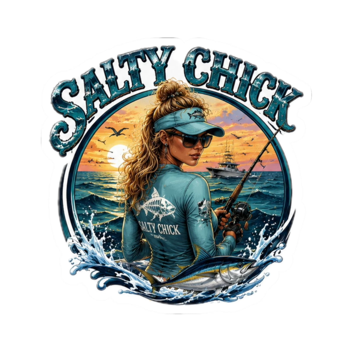 Salty Chick Fishing Kiss-Cut Vinyl Sticker Vol. 2