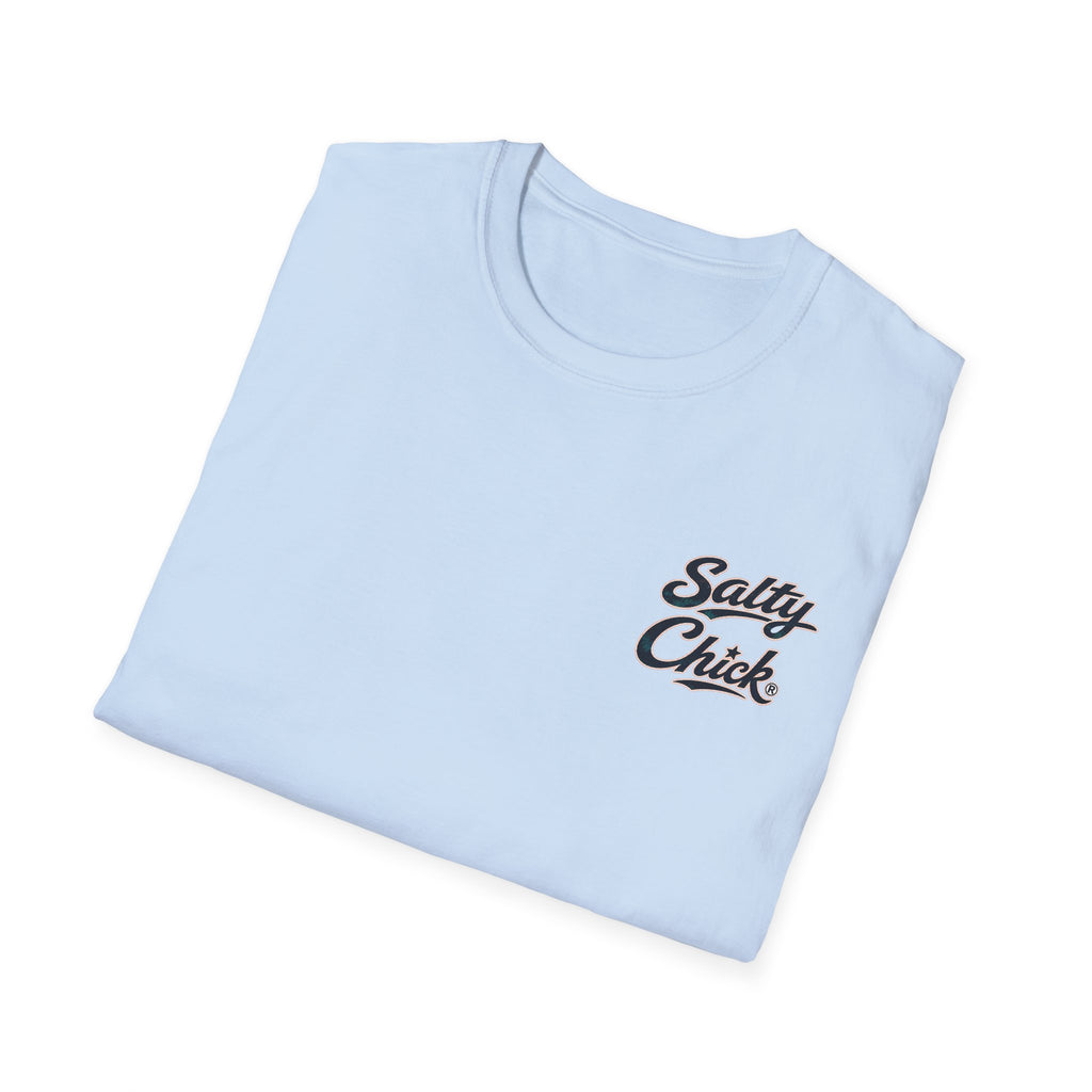 Salty Chick Beach Scene Cotton Tee – Coastal Life