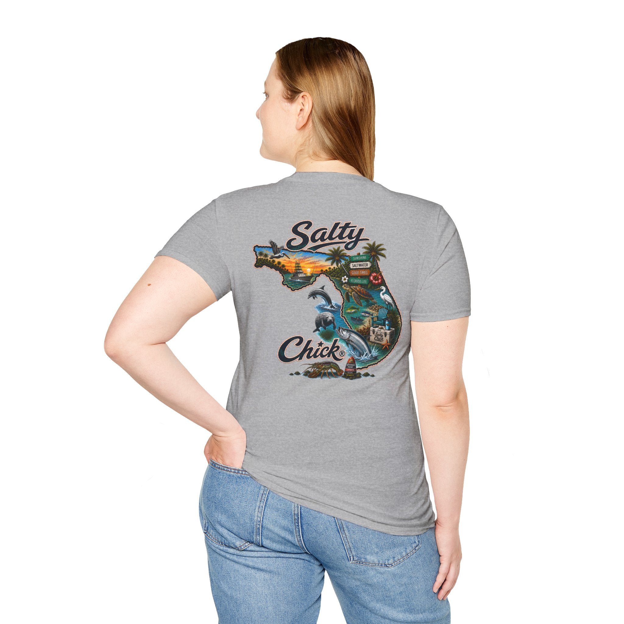 Salty Chick State of Florida Cotton Tee – Coastal Life
