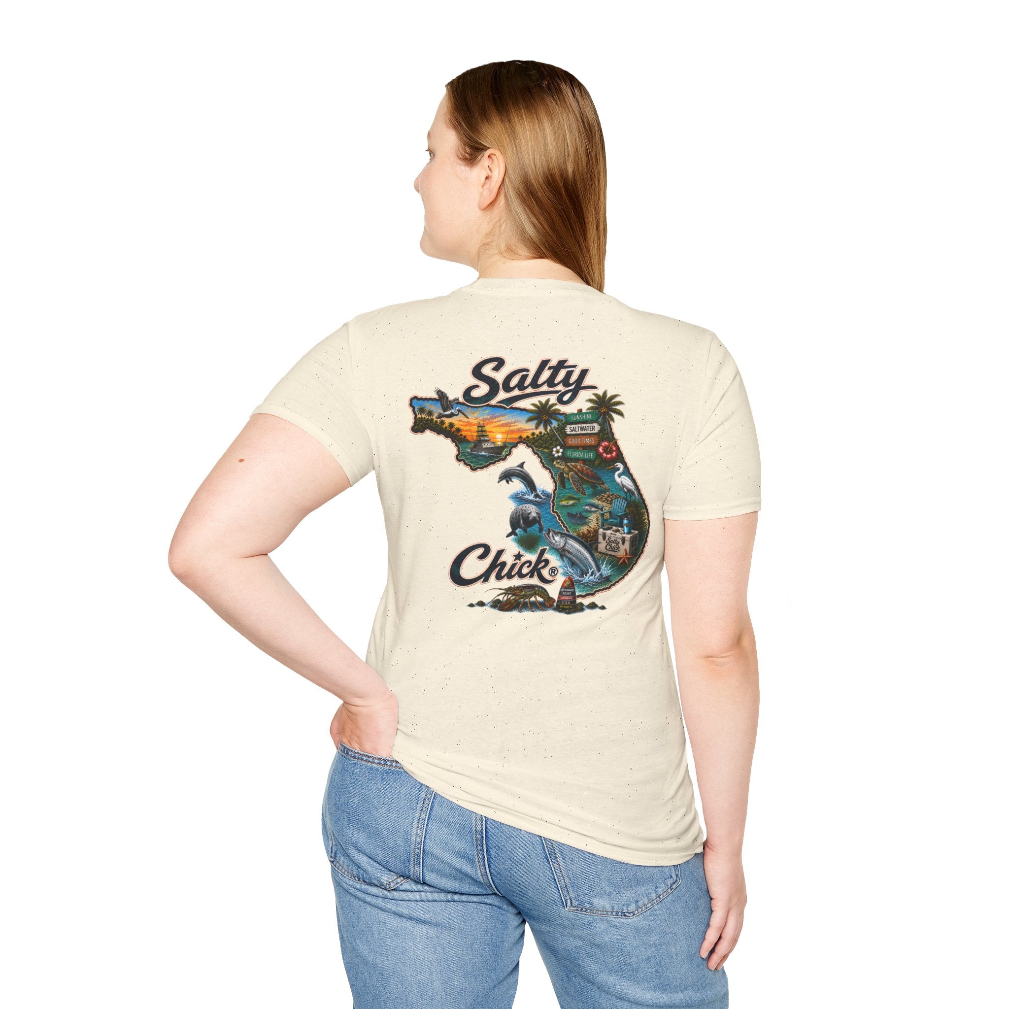 Salty Chick State of Florida Cotton Tee – Coastal Life