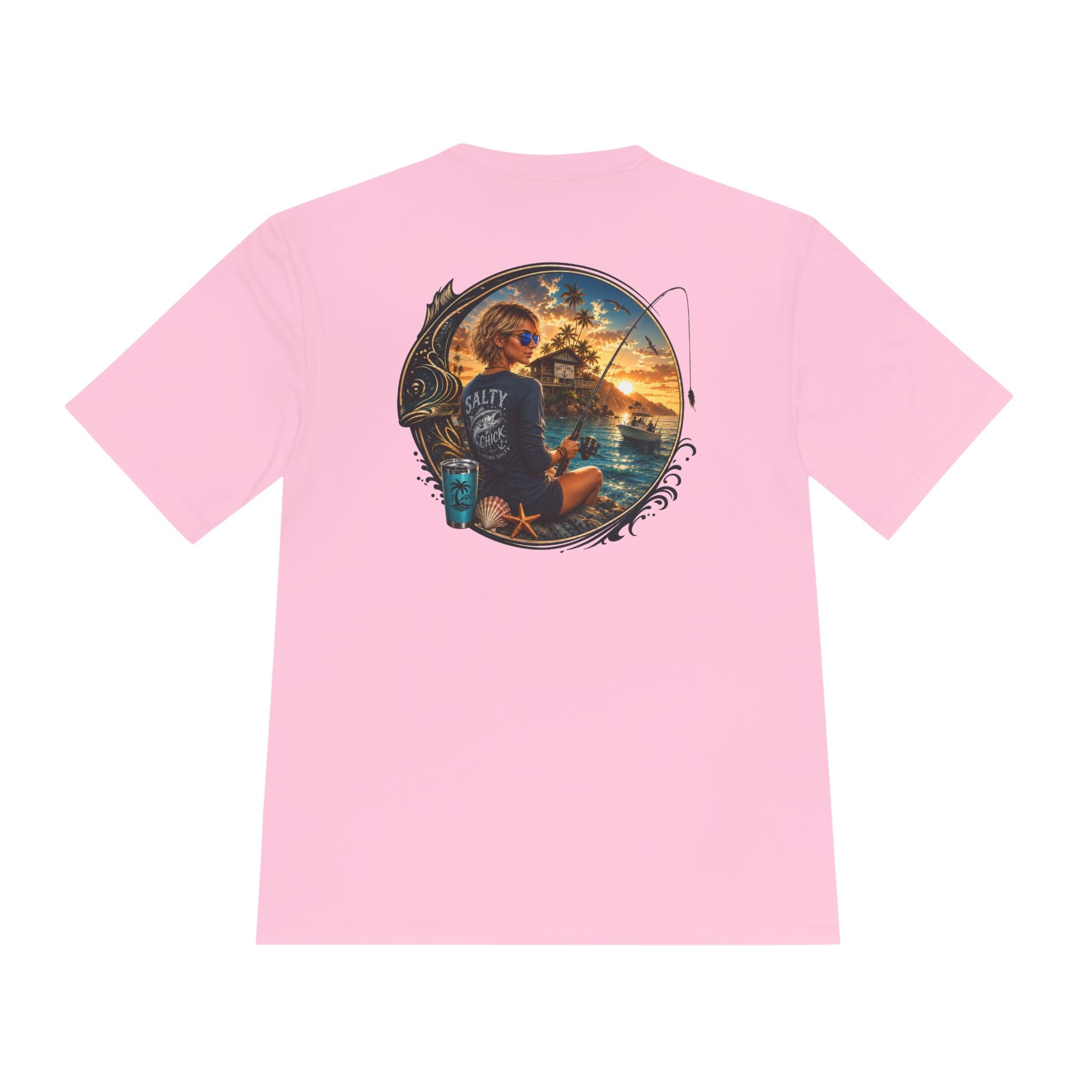 Salty Chick Hooked Moisture Wicking Tee – Fishing