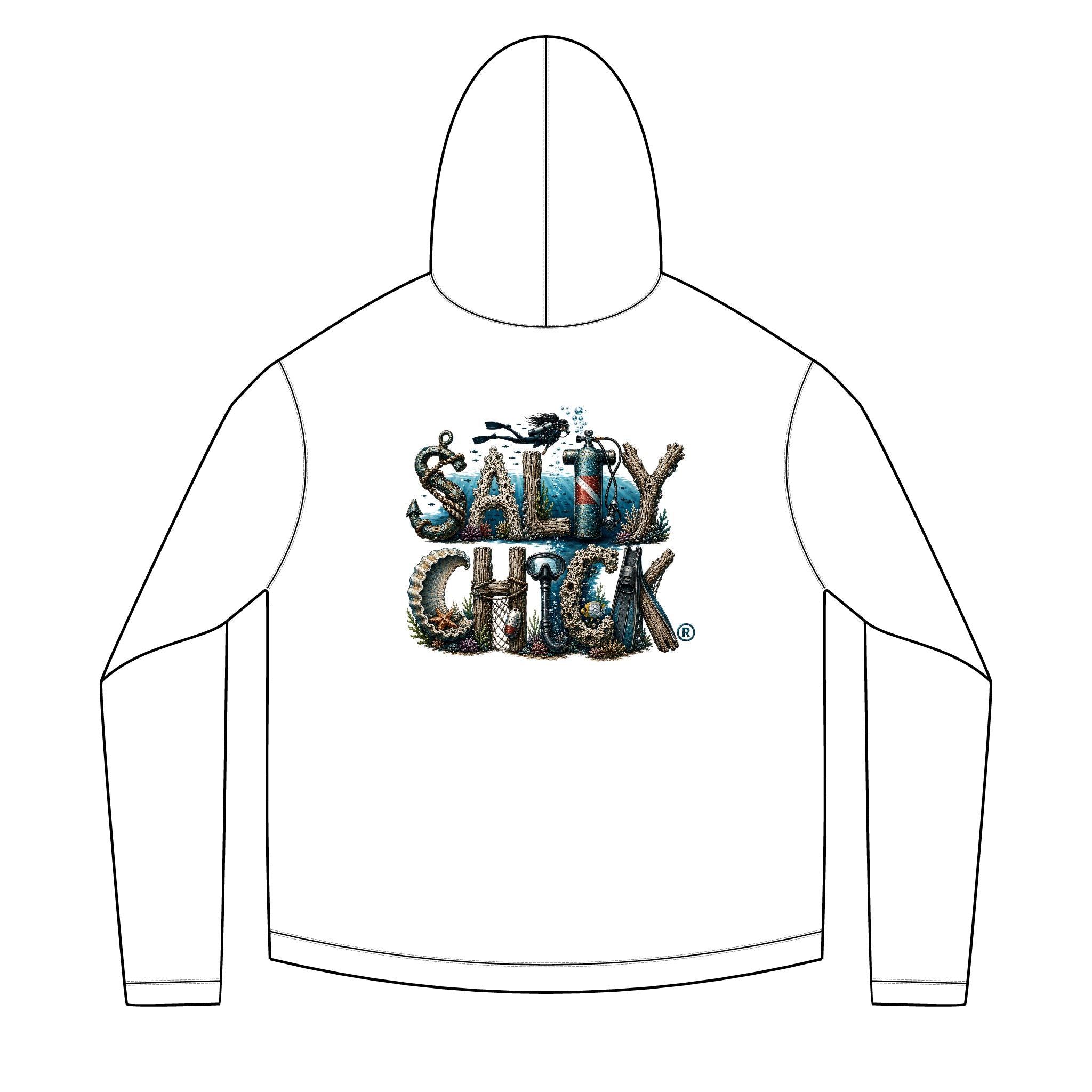 Salty Chick Deep Dive Long Sleeve Solar Hoodie – Coastal Life