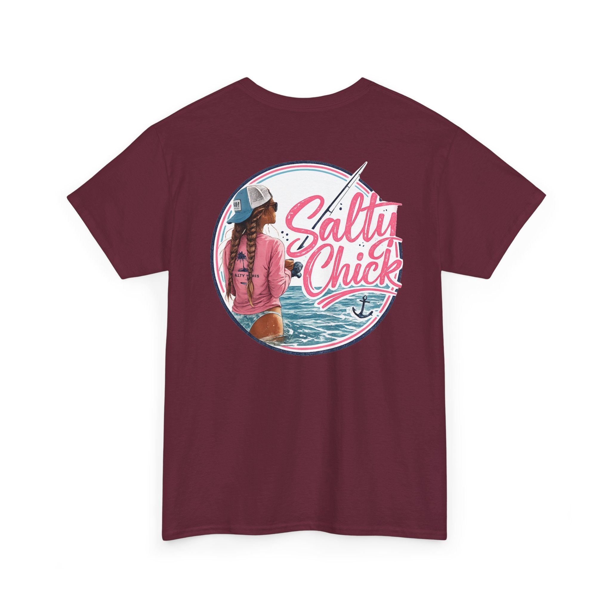 Salty Chick Hooked & Happy Heavy Cotton Tee – Fishing