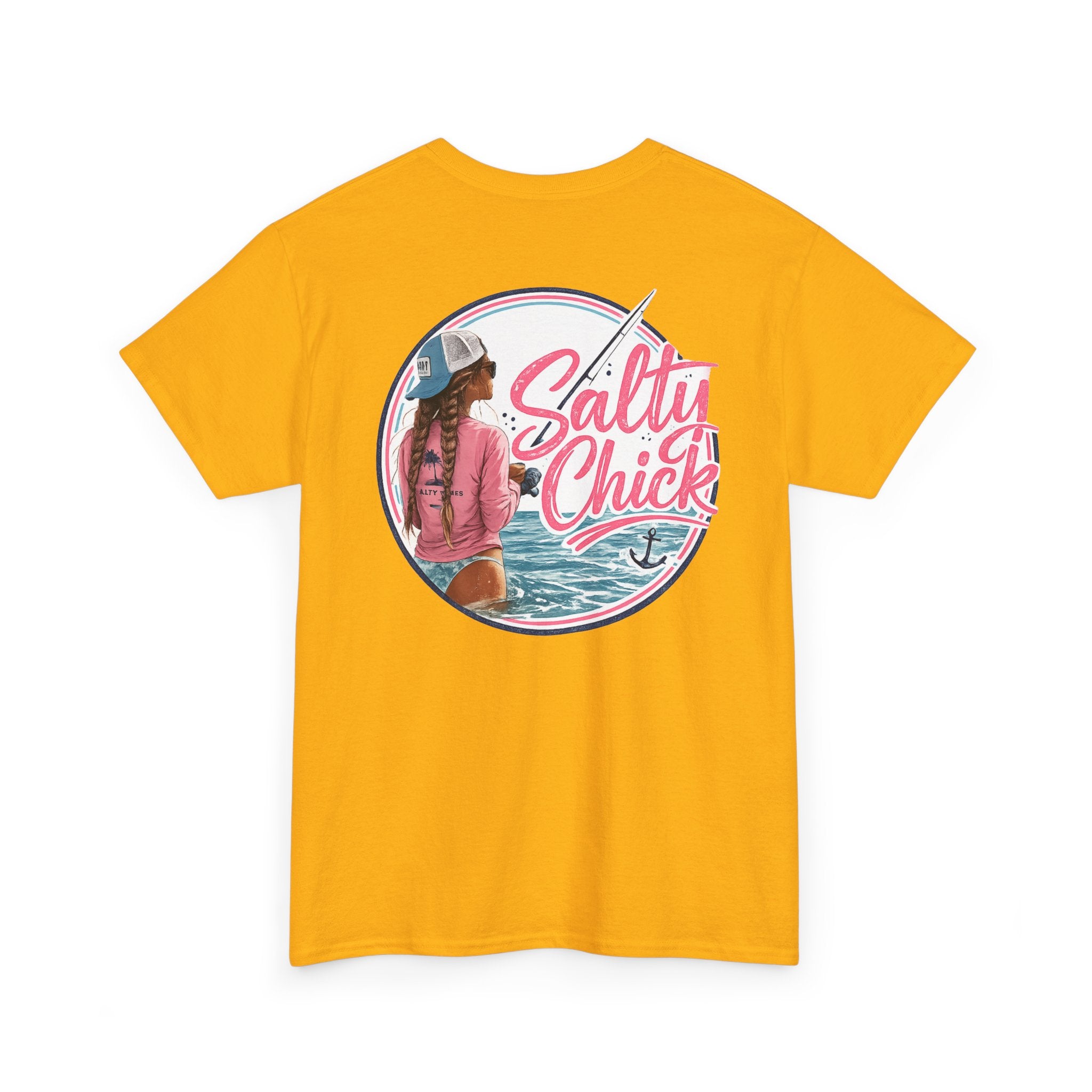 Salty Chick Hooked & Happy Heavy Cotton Tee – Fishing