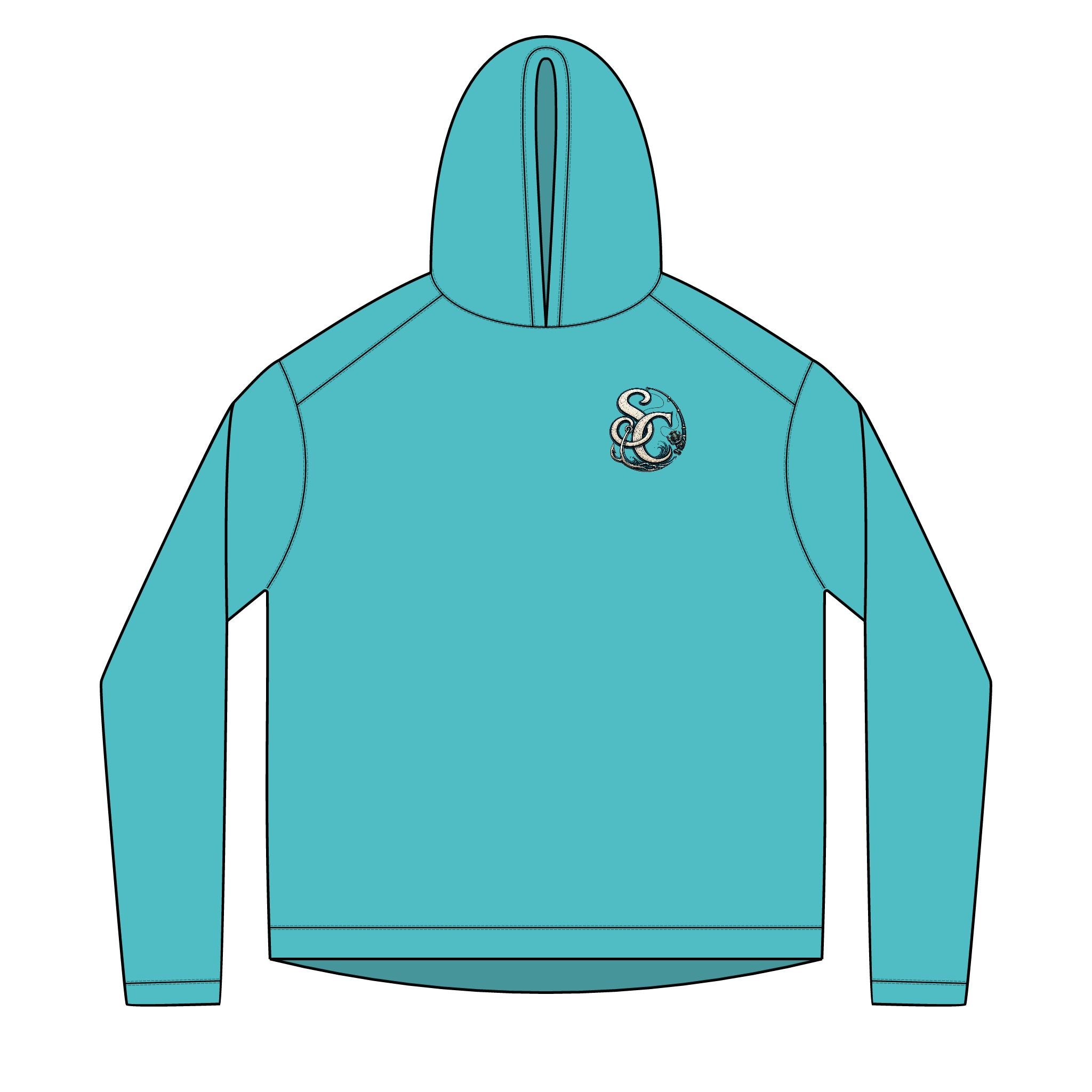 Salty Chick Blonde Female Logo Long Sleeve Solar Hoodie