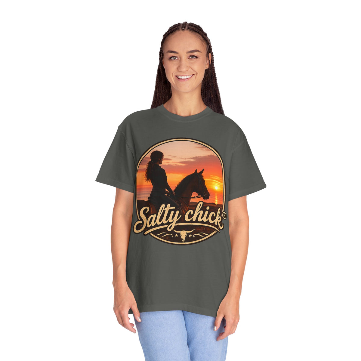 Salty Chick Sunset Ride Garment-Dyed Cotton Tee – Coastal Life