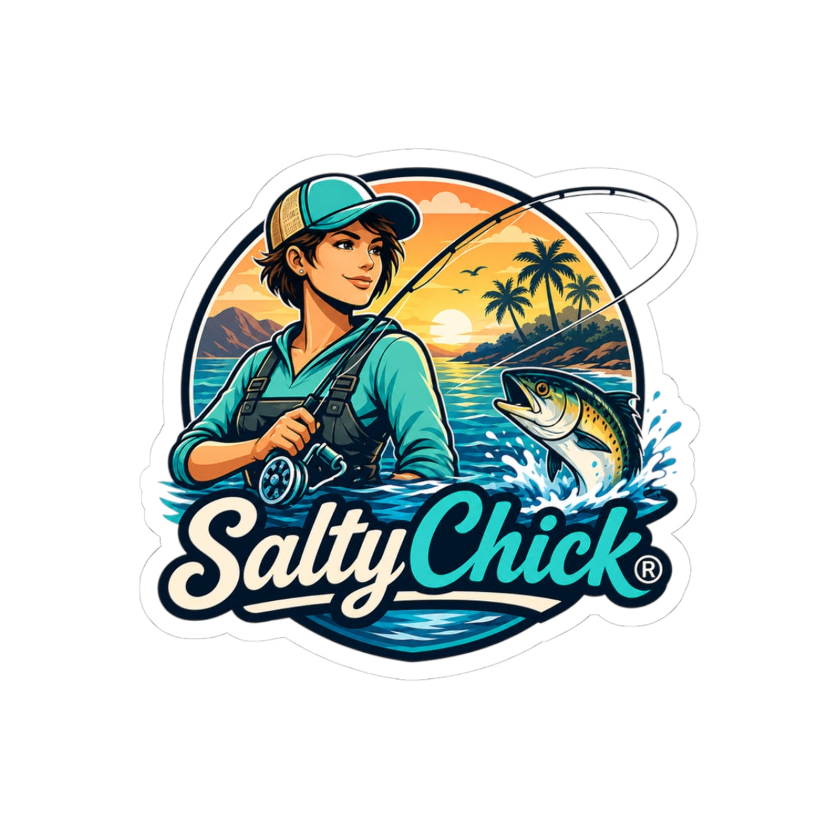 Salty Chick Mountain & Coast Kiss-Cut Vinyl Sticker – Coastal Life