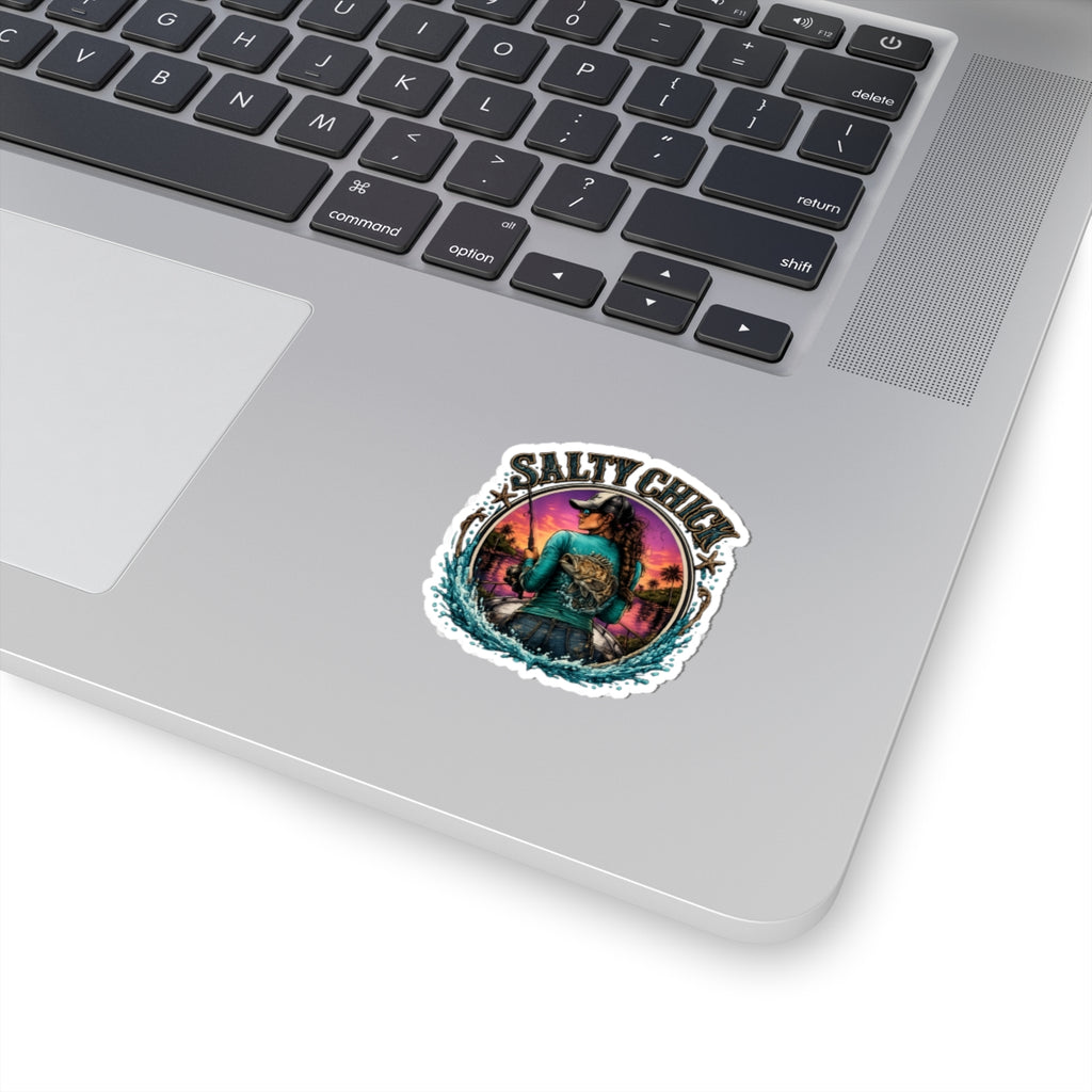 Salty Chick Grouper Fishing Kiss-Cut Vinyl Sticker