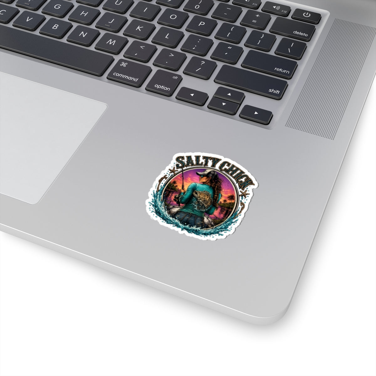 Salty Chick Grouper Fishing Kiss-Cut Vinyl Sticker