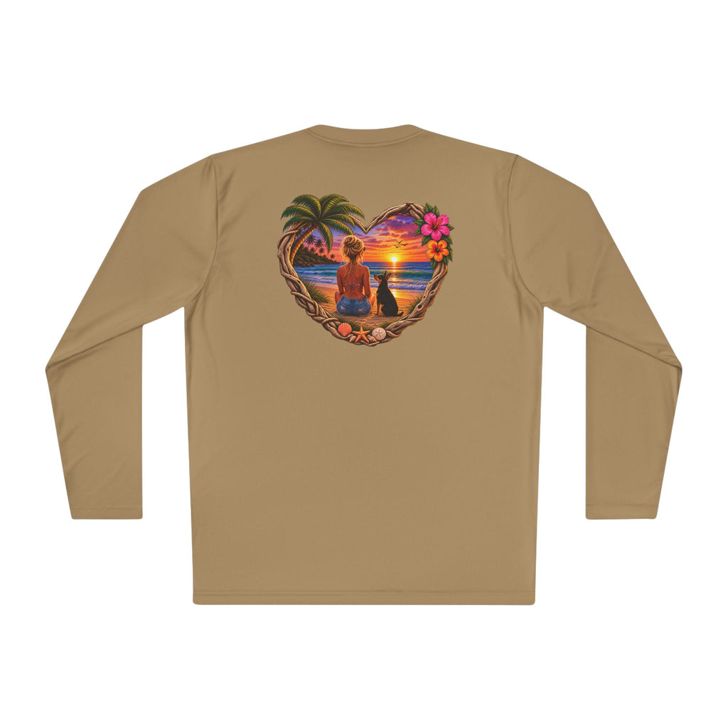 Female with tripod dog Moisture Wicking Long Sleeve
