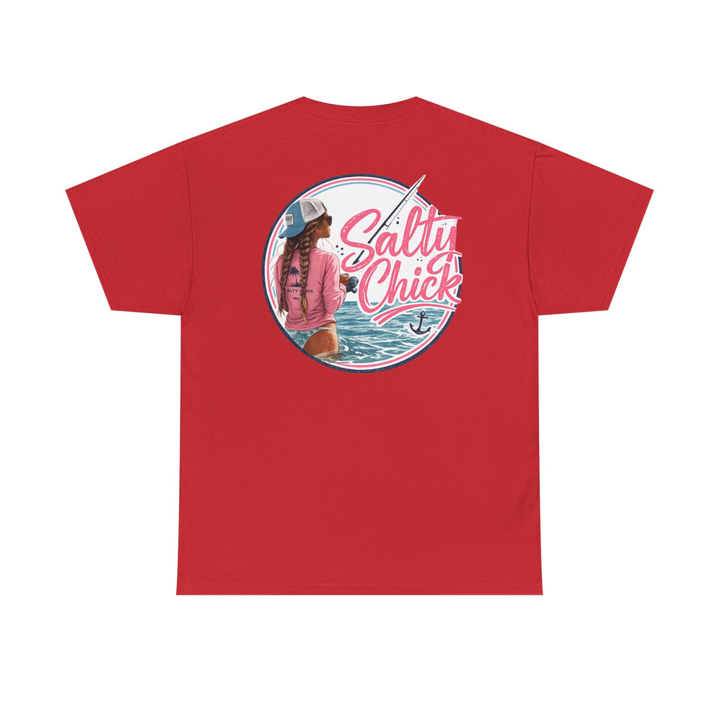 Salty Chick Hooked & Happy Heavy Cotton Tee – Fishing