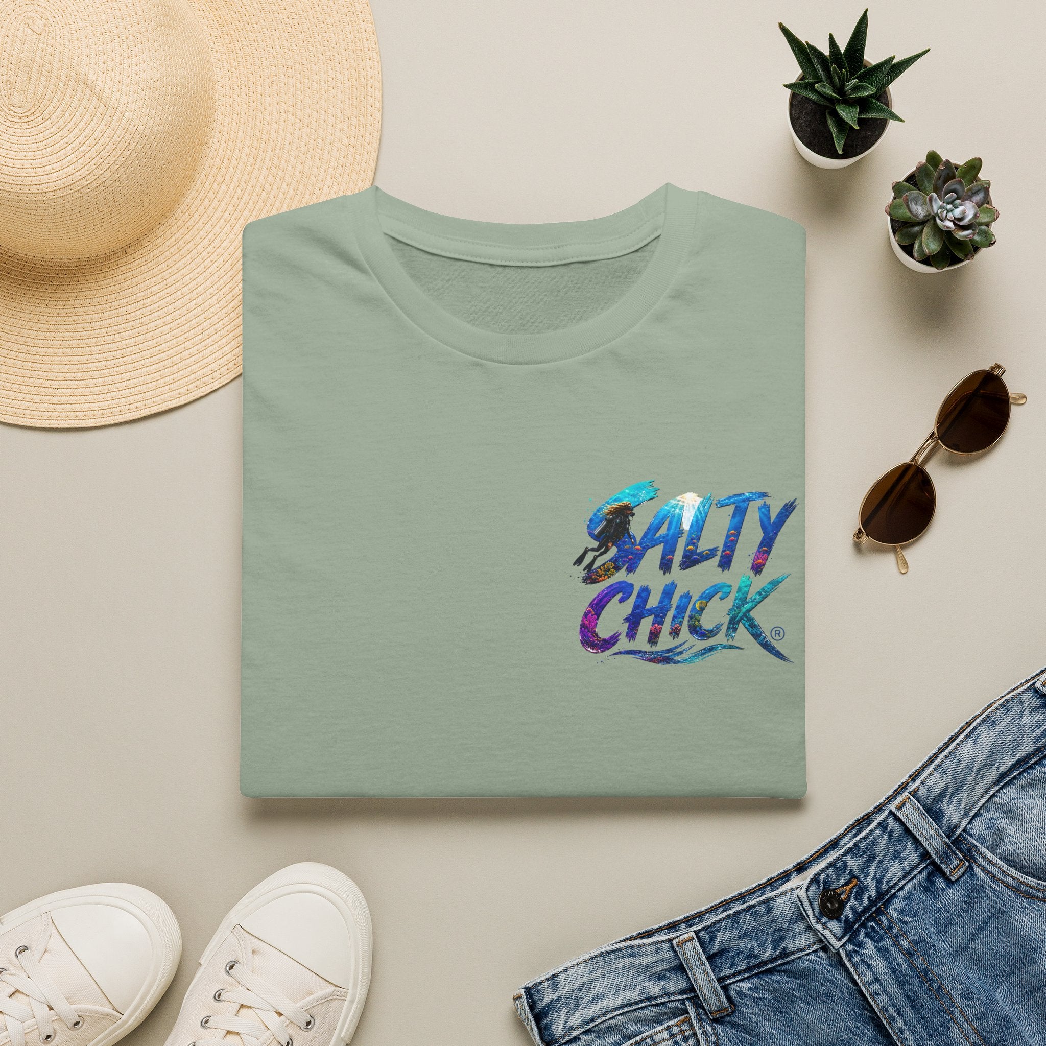 Salty Chick Diver Down Cotton Tee – Coastal Life