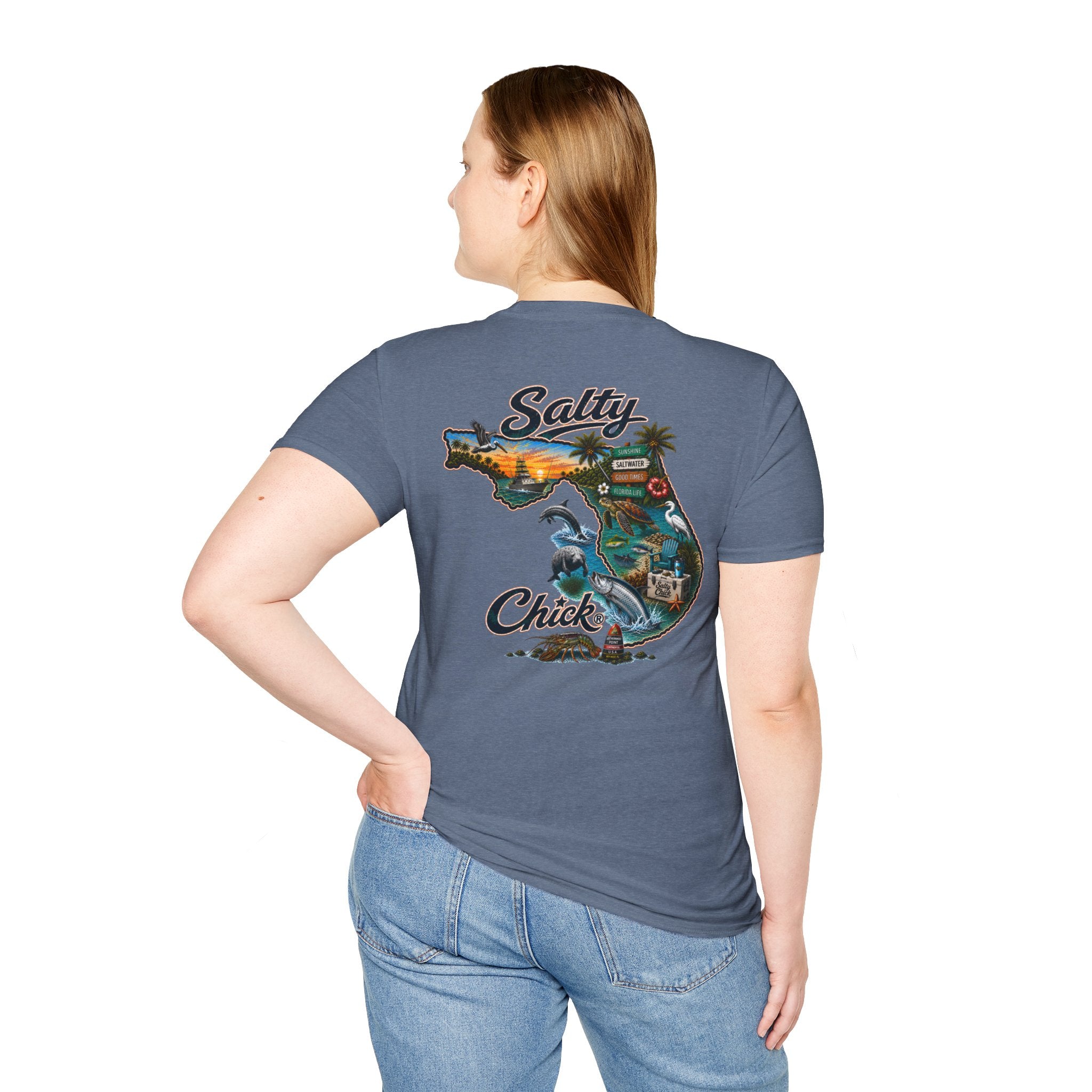 Salty Chick State of Florida Cotton Tee – Coastal Life