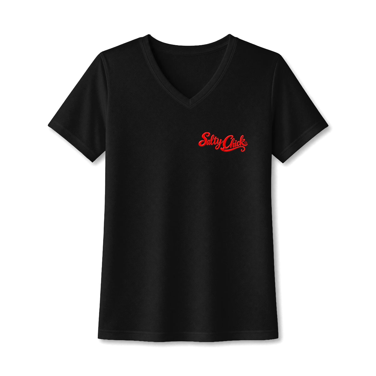 Dog Lake Sunset V-Neck Tee — Choc Lab