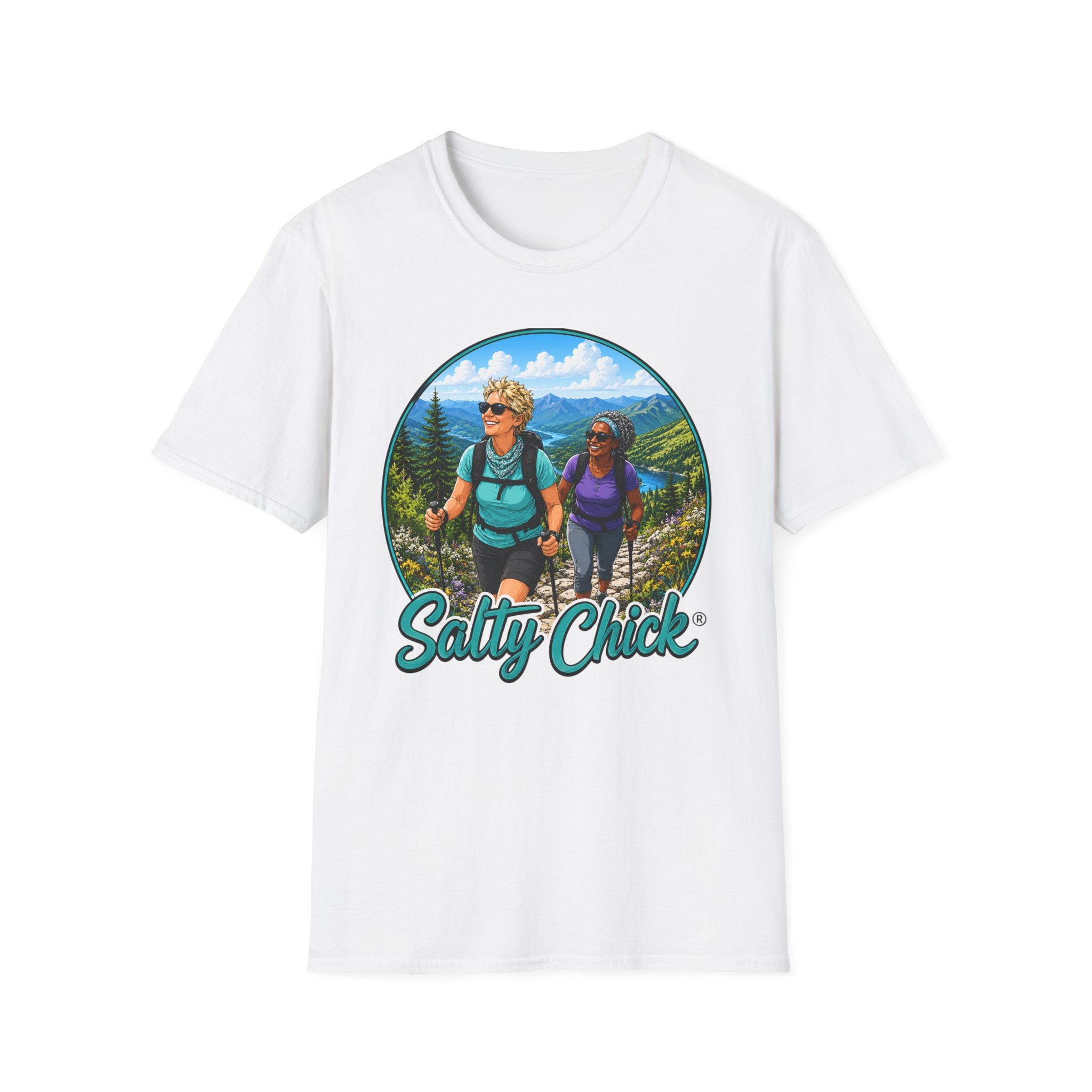 Salty Chick Summit Seeker Cotton Tee – Mountain Biking & Trails