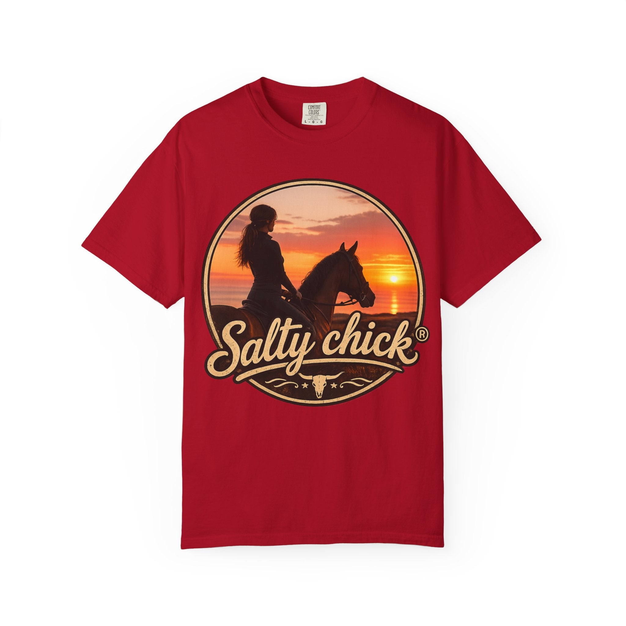 Salty Chick Sunset Ride Garment-Dyed Cotton Tee – Coastal Life