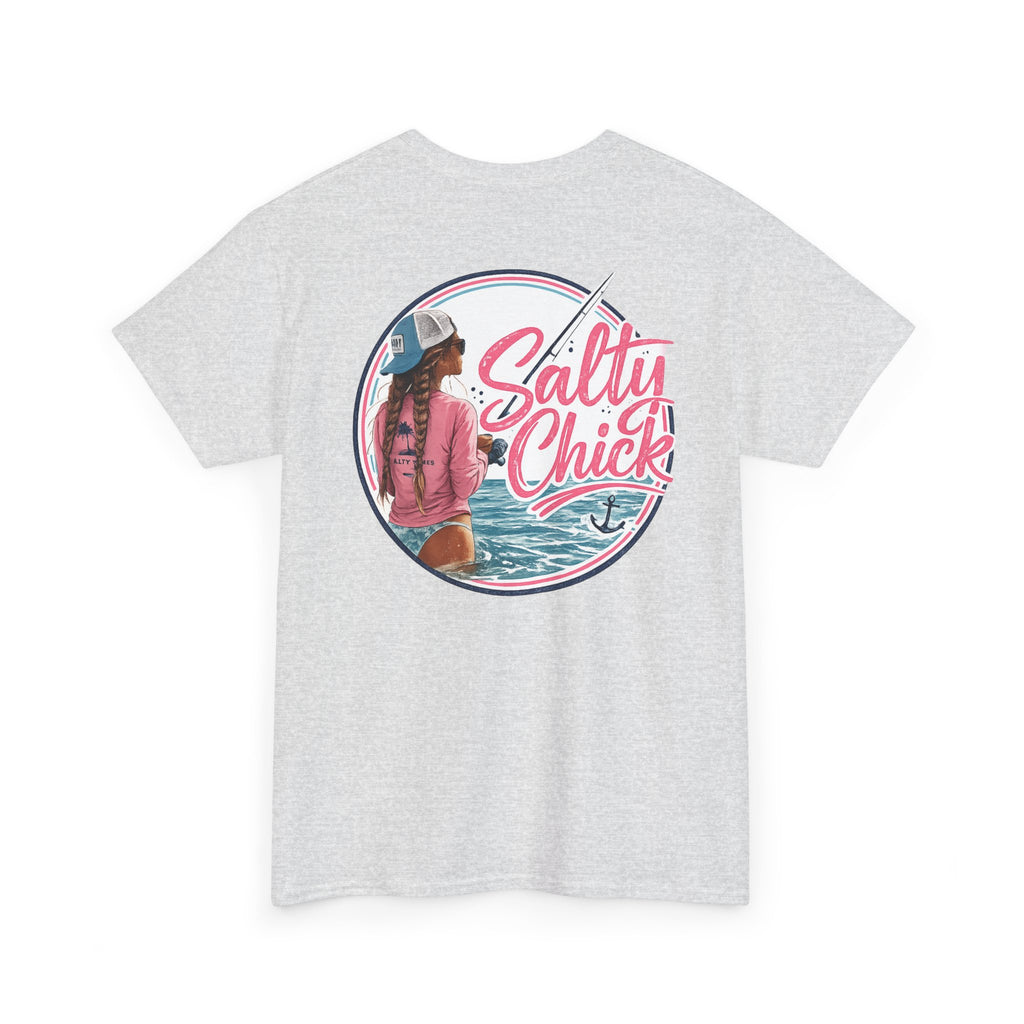 Salty Chick Hooked & Happy Heavy Cotton Tee – Fishing