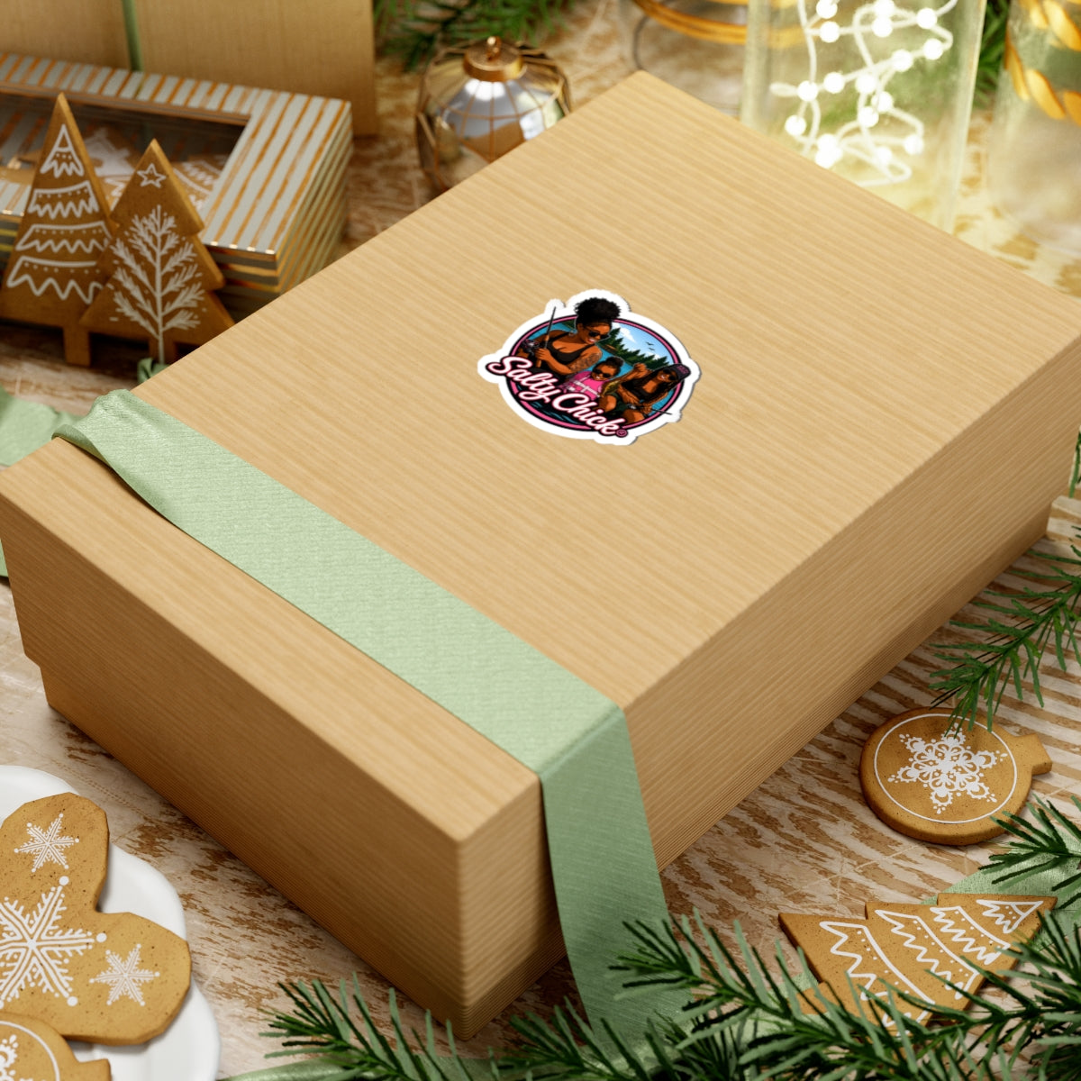 Salty Chick Mom & Child Fishing Kiss-Cut Vinyl Sticker